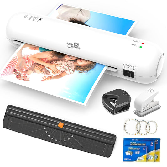 Laminadora Enmicadora Térmica+Cortador de Papel+300 Hojas Laminadoras,Enmicadora Tamaño Carta y Oficio para Casa y Oficina,A4 Laminador Térmico con Recortadora de Papel y Redondeadora de Esquinas