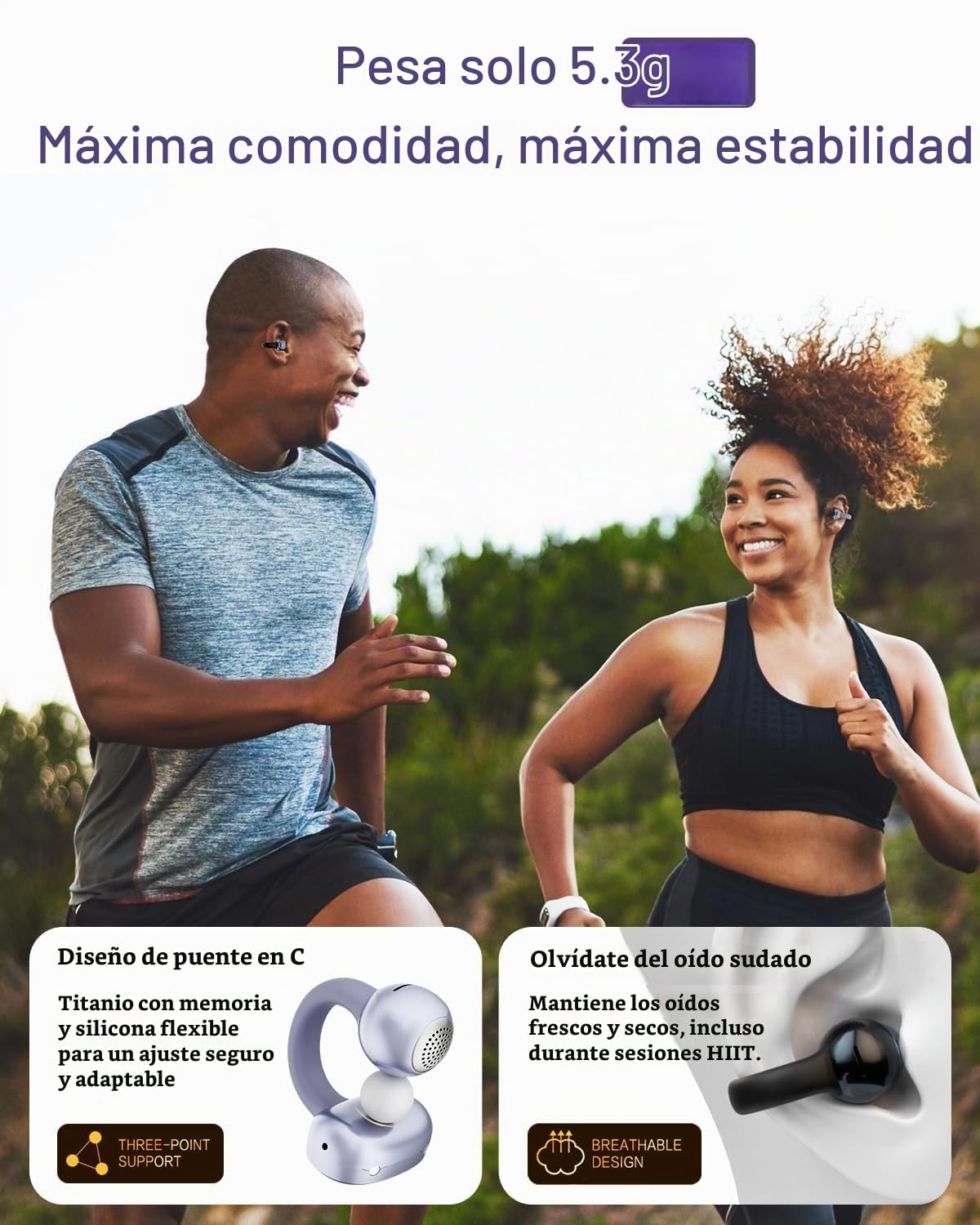 Audífonos Inalámbricos Xuuly Bluetooth 6.0 Deportivos para Entrenamientos con Clip IPX5