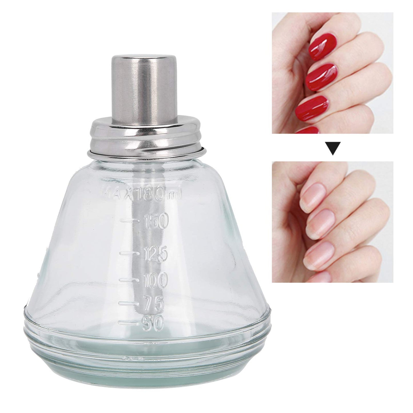 Dispensador de Bomba de Líquido Tipo Prensa de 180ml, Removedor de Esmalte de Uñas, Botella Recargable (núcleo de aluminio), Contenedores Recargables