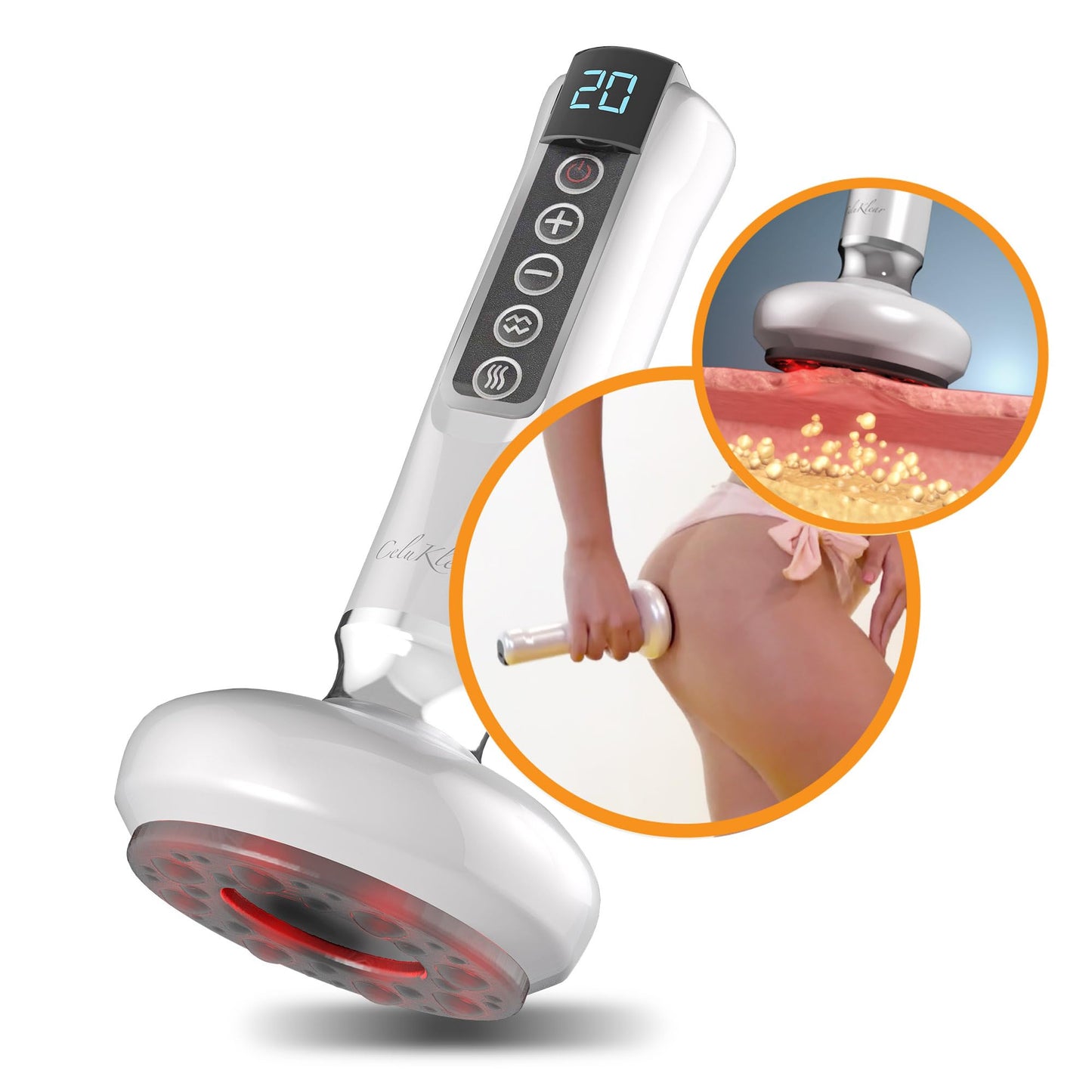 Nuflair Masajeador Eléctrico De Ventosas Celuklear Cvt 3 En 1: Máquina De Ventosas Para Celulitis, Masaje De Tejido Profundo Y Drenaje Linfático. Succión Ajustable Que Favorece La Circulación Y La Sal