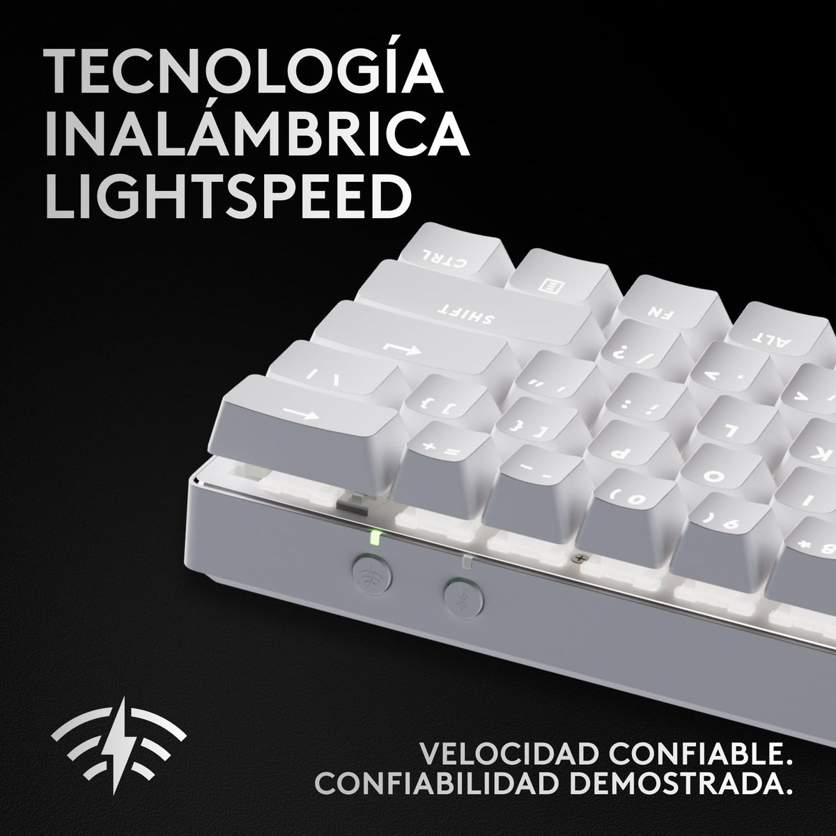 Teclado Inalámbrico Logitech G Pro X Blanco 60% TKL Mecánico Ultra Compacto RGB LIGHTSYNC para Juegos