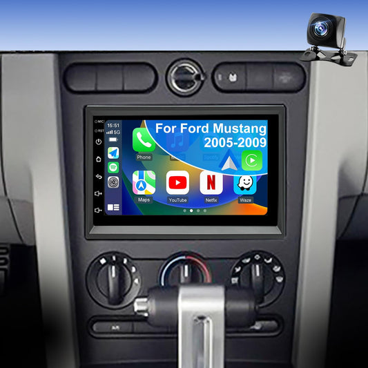 Radio de Coche Android Inalámbrica para Ford Mustang y Explorer en Negro con Pantalla Táctil de 7 Pulgadas