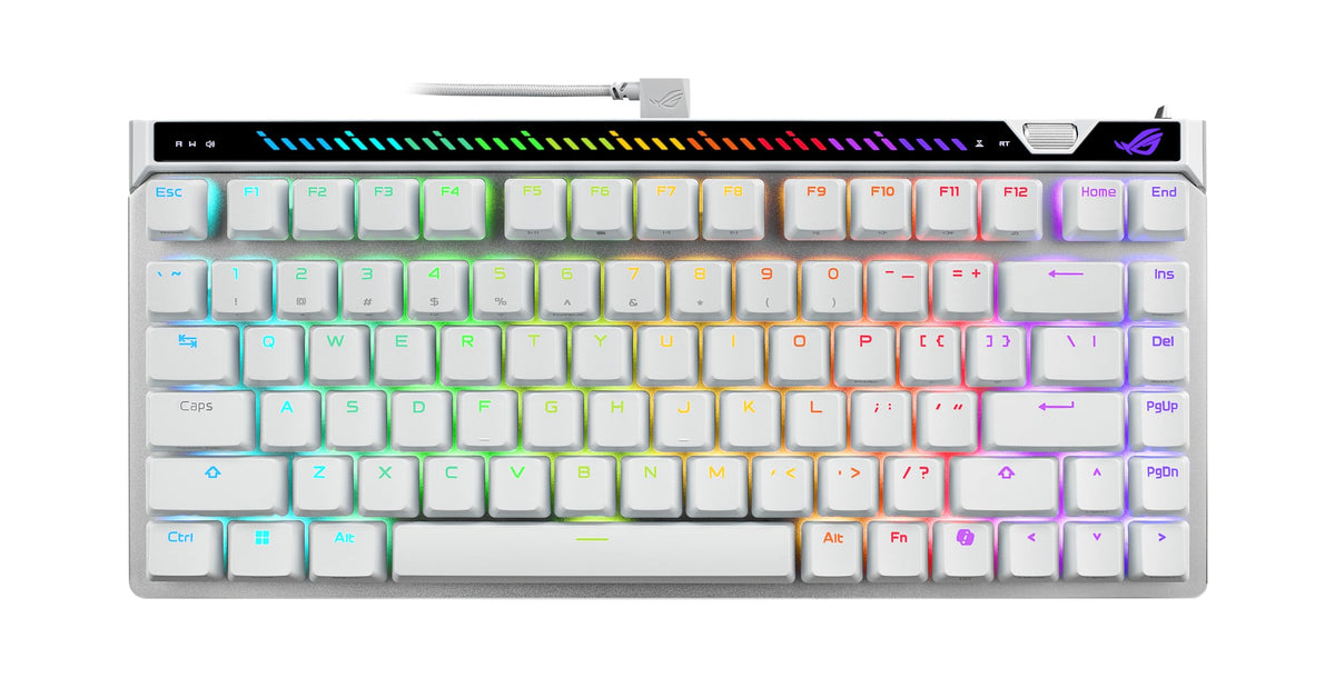 Teclado Analógico para Juegos ASUS ROG Falchion Ace 75 HE Blanco con Interruptor Magnético Intercambiable y Disparador Rápido