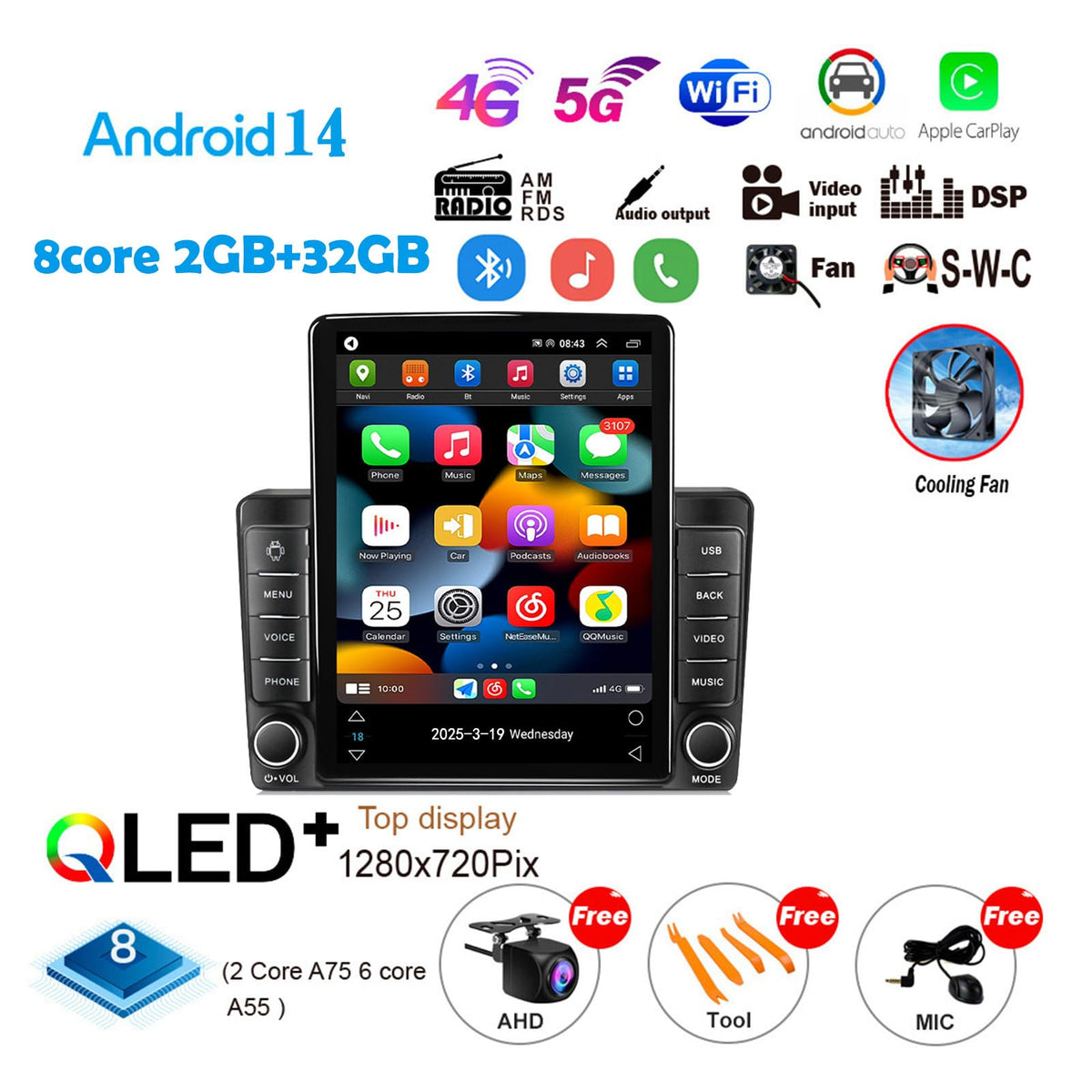 Radio Android Jeep Wrangler JK Rubicon 9.7 Pulgadas Pantalla Táctil Tesla Style 4GB+64GB Con GPS para 2007-2018