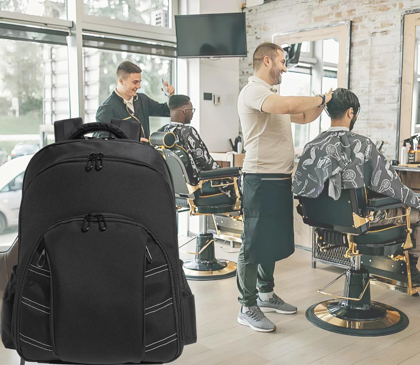 Mochila de Peluquería Organizador Grande para Maquillaje y Cortadoras