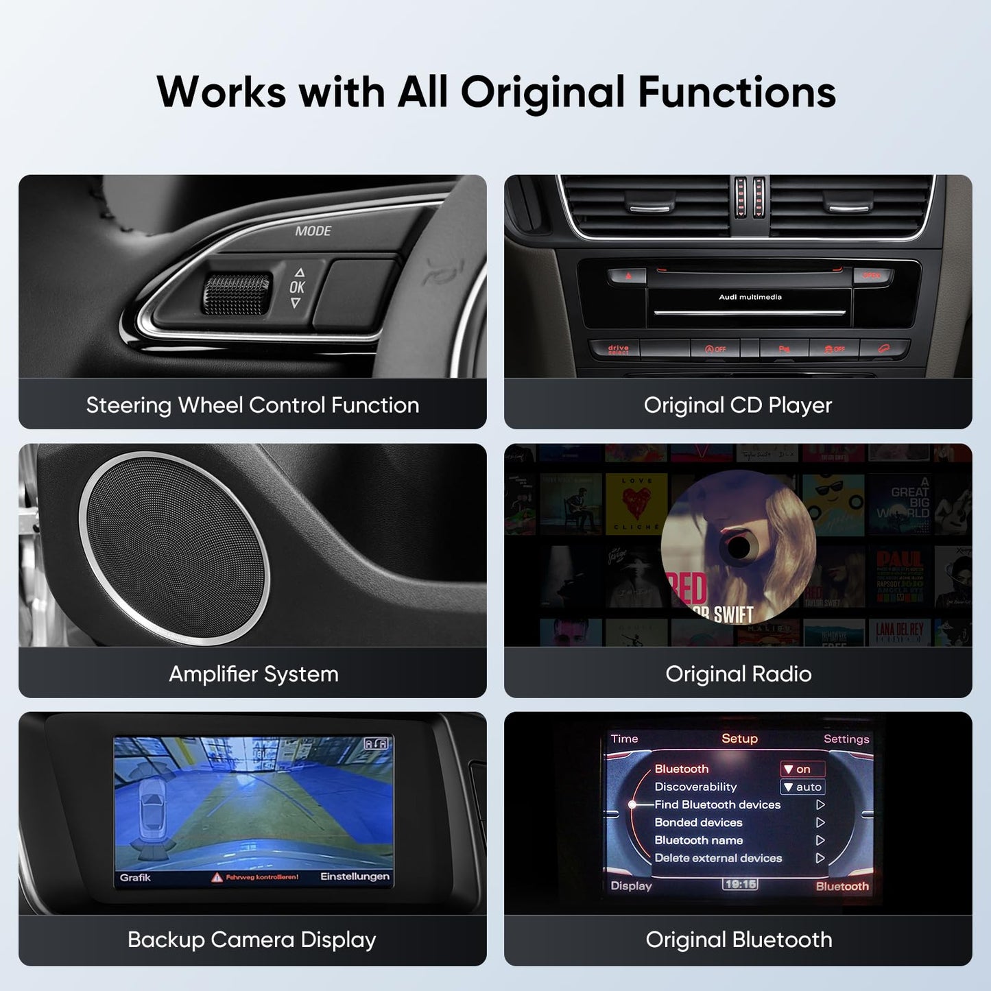 visualización táctil estéreo de coche para Audi Q5 2009-2017 OEM System, Android Auto Wireless CarPlay Bluetooth Upgrade Factory Radio Reemplazo (26 cm Concert/Symphony)