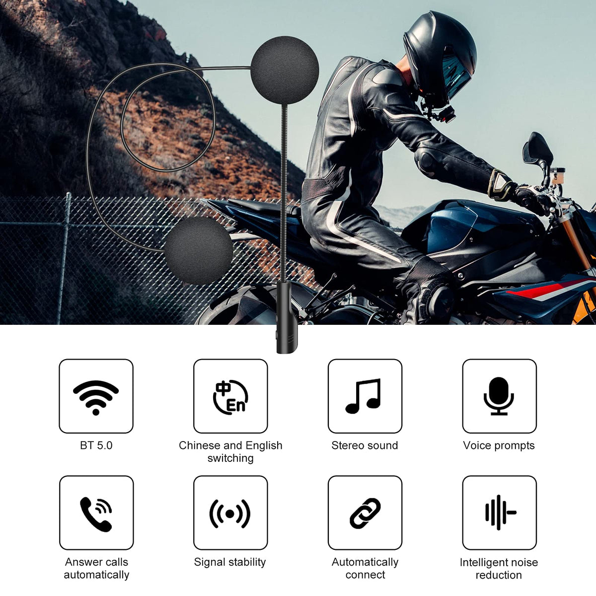 Auriculares Deportivos VR-Robot Bluetooth 5.0 Reducción de Ruido Respuesta Automática Control de Volumen