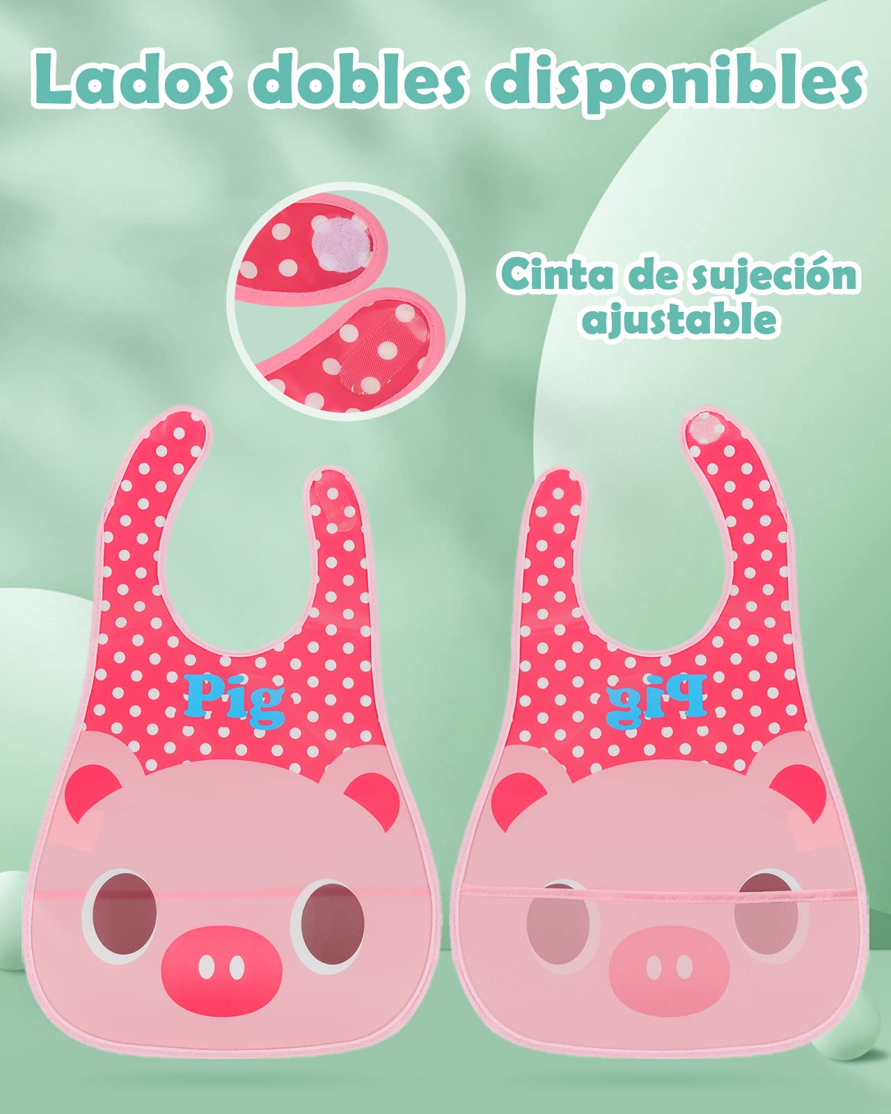 Lictin 8 Baberos Unisex Impermeables de EVA para Bebés con Diseños Animados，Asserproof babero Unisex babero bebé lavable para 6-36 meses de edad
