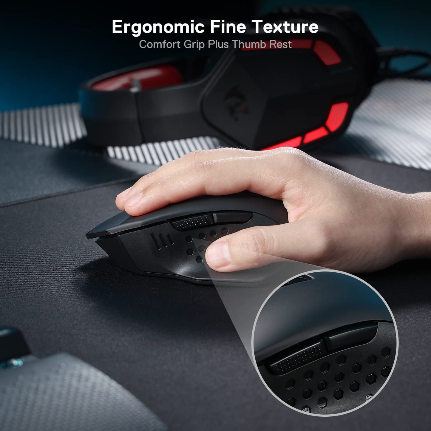 Mouse para Juegos Redragon M656 Gainer Rojo con 4000 dpi y 7 Botones para Hombre