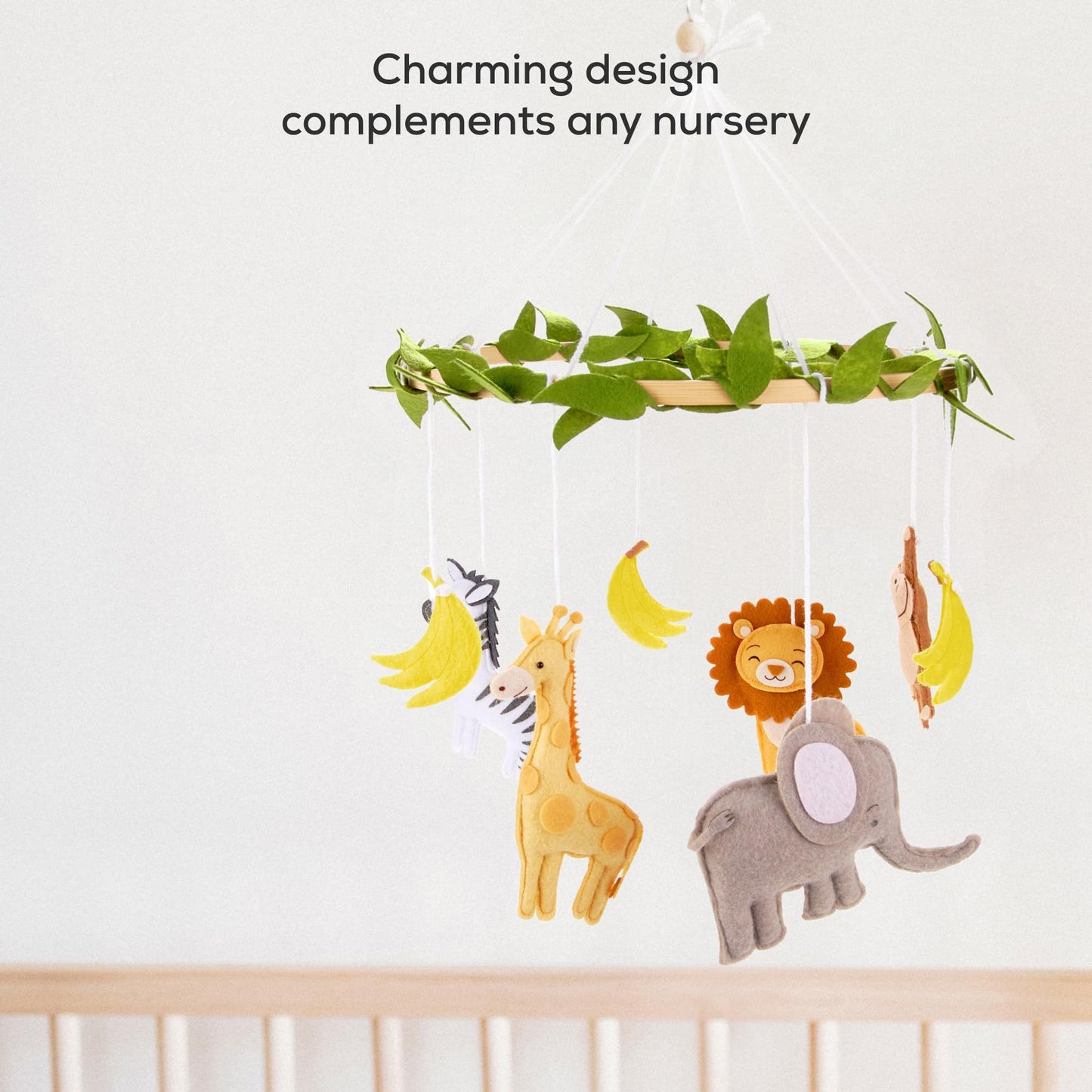 First Landings Móvil para Colgar para Bebé para Cuna - Móviles de Guardería con Animales - Decoración de Guardería para Bebé Neutral por Género - Selva