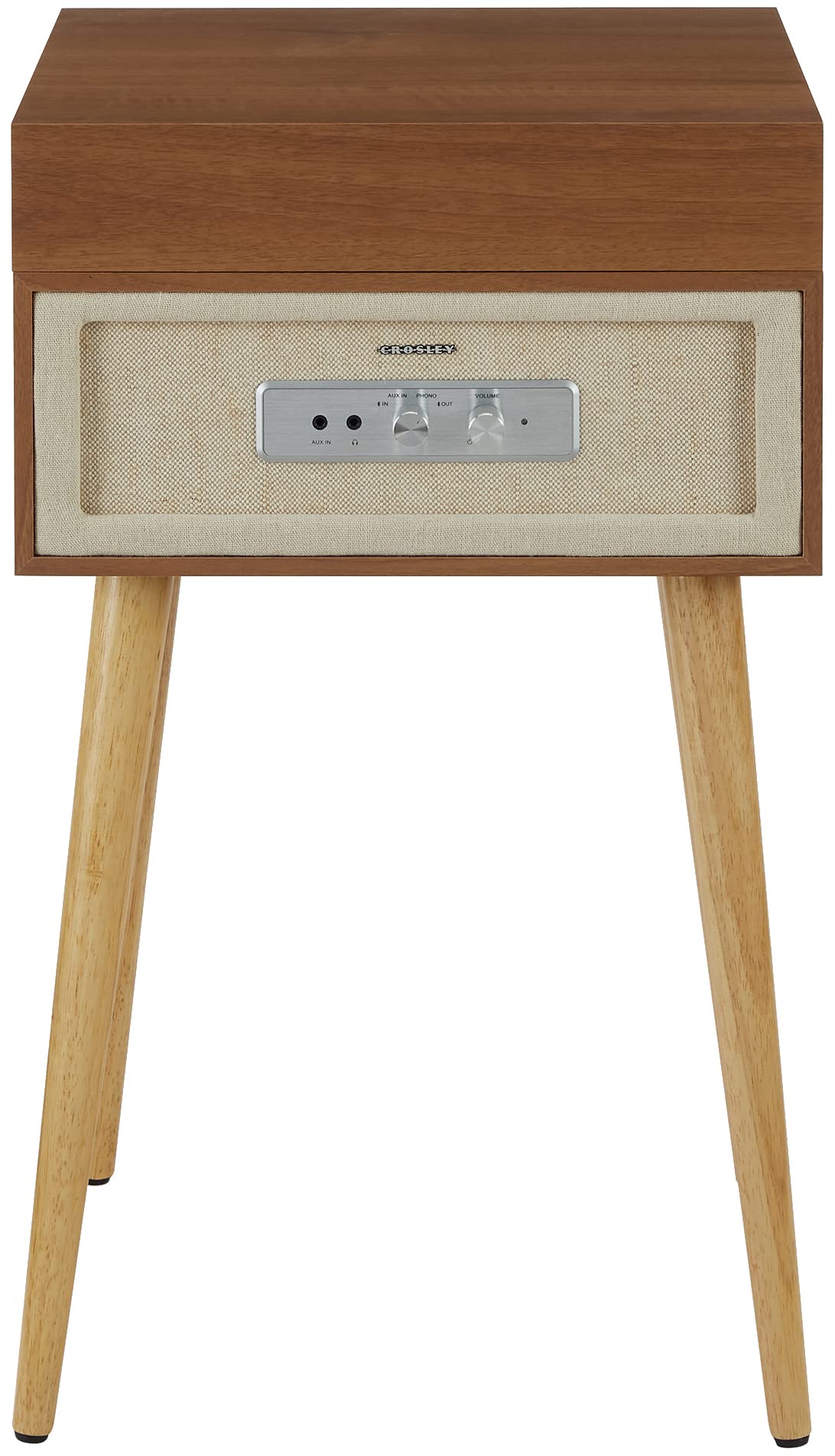 Crosley CR6235A-NA Rohe - Tocadiscos de Vinilo Bluetooth de 3 velocidades con Altavoces Integrados y Patas Desmontables, Natural