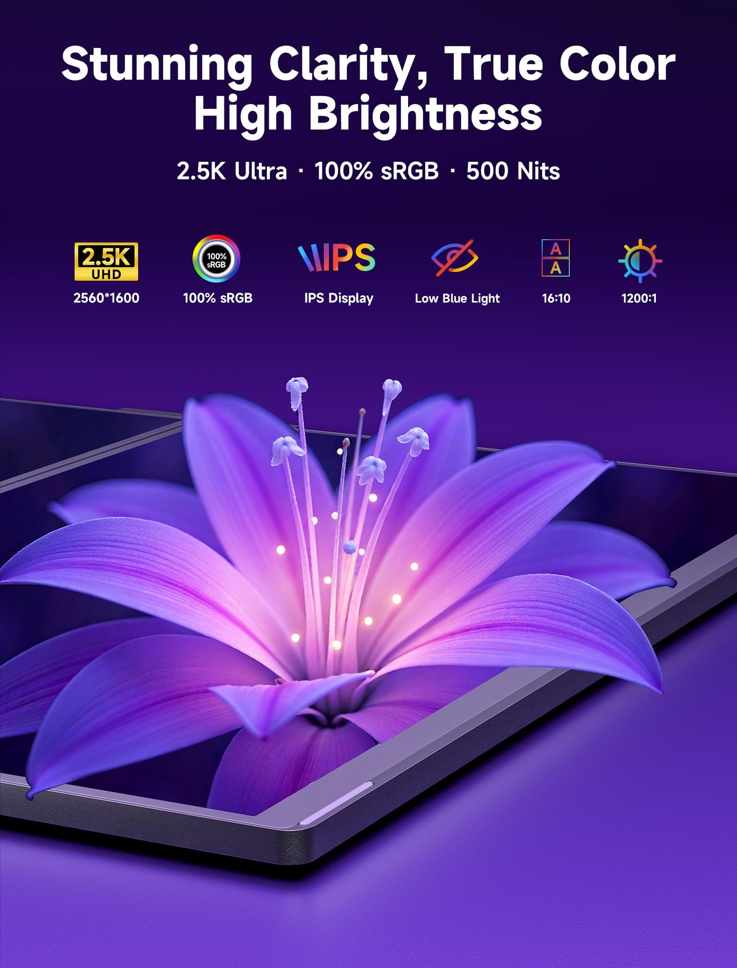 JSAUX FlipGo 16" Pro Monitor Portátil de Doble Pantalla 2.5K, Extensor de Triple Pantalla para Portátiles/DisplayLink/Un Cable para Doble Pantalla IPS/Diseño Magnético para Windows, Linux, MacOS.