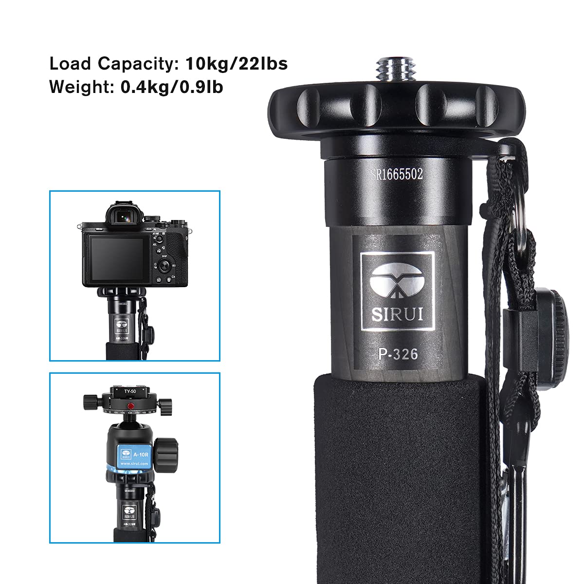 Argraph SIRUI P-326 6 Section Carbon Fiber Monopod
