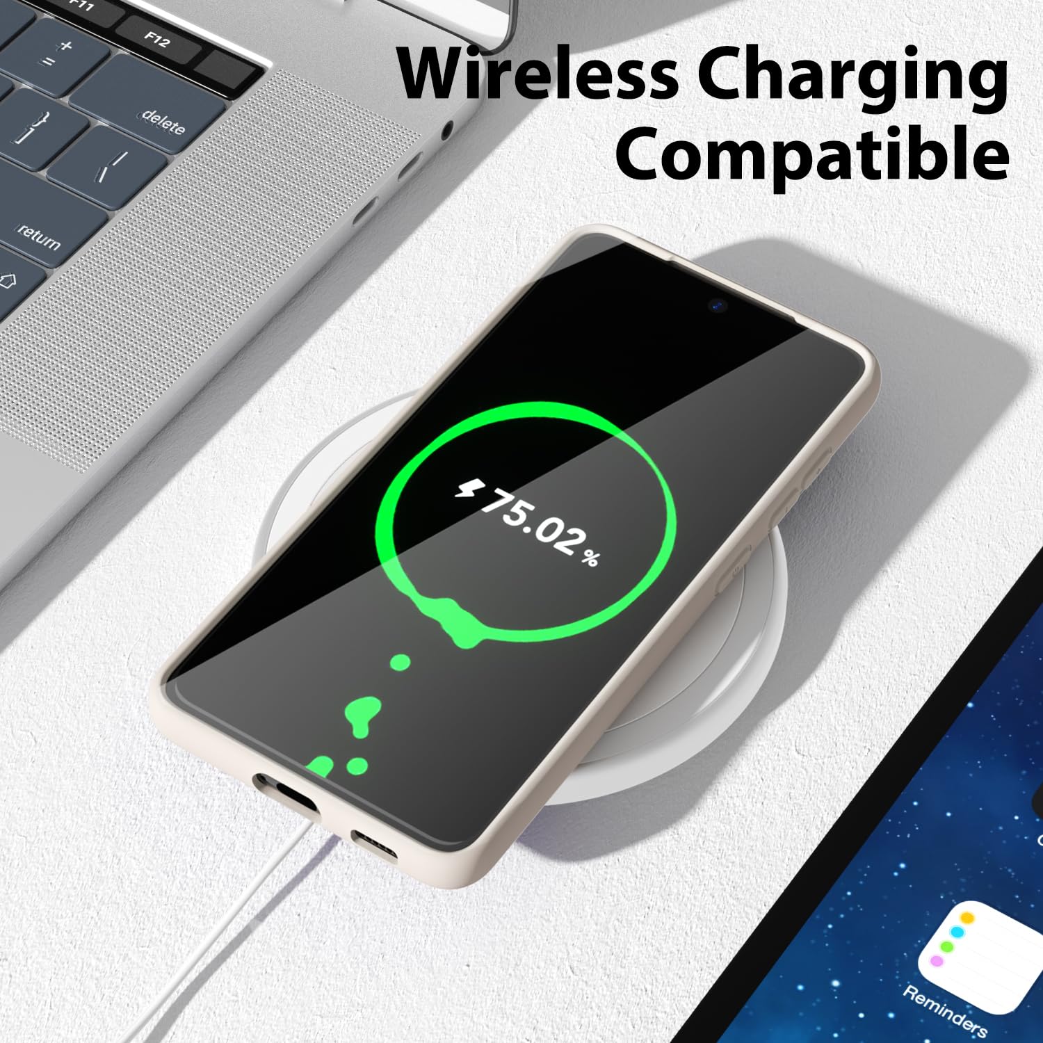 oakxco - Funda para Samsung Galaxy S21 FE 5G, agarre de silicona líquida, bonita funda delgada de goma suave TPU lisa para mujeres y niñas, estética, mate sólido protector y a prueba de golpes, piedra