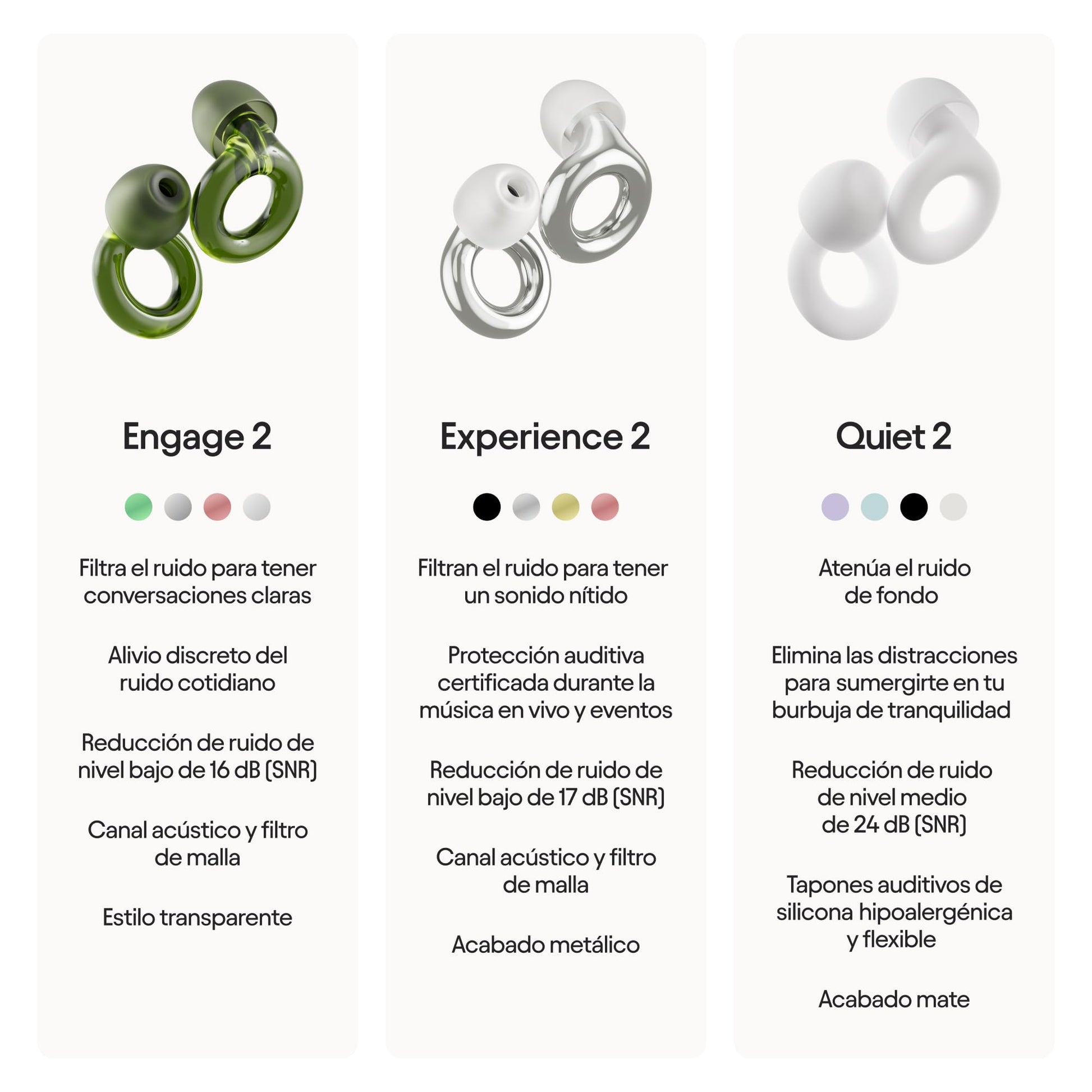 Loop Engage 2 Tapones auditivos – Reducción del ruido cotidiano con voces claras en reuniones sociales, trabajo, conversaciones, vida en familia y para la sensibilidad al ruido – SNR 16 dB