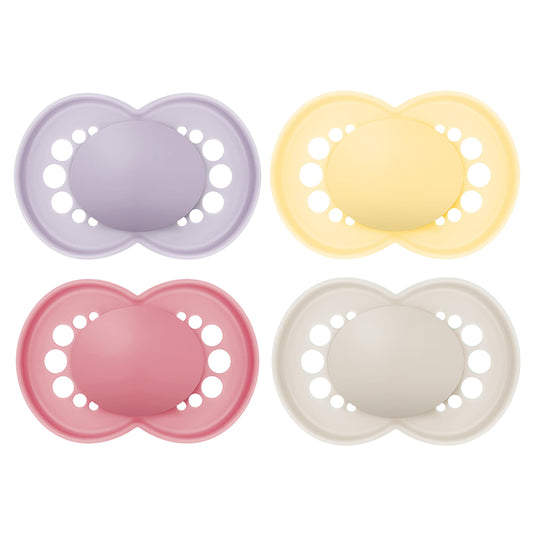 MAM - Chupetes originales mate para bebé, Binky para más de 16 meses, pezón de silicona sin BPA, fácil de limpiar, mejor para bebés lactantes, desarrollado con expertos médicos, 4 unidades