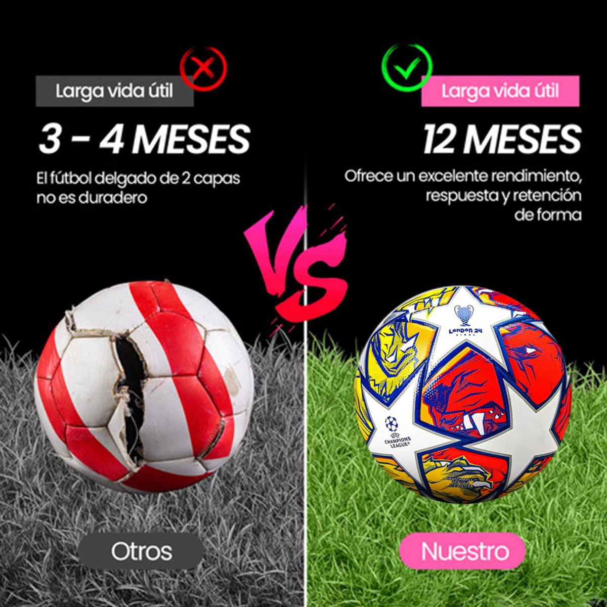 Balón de Fútbol QMCZLA Amarillo tamaño Normal de Entrenamiento Juvenil con Red de Pasador para Niños y Adultos