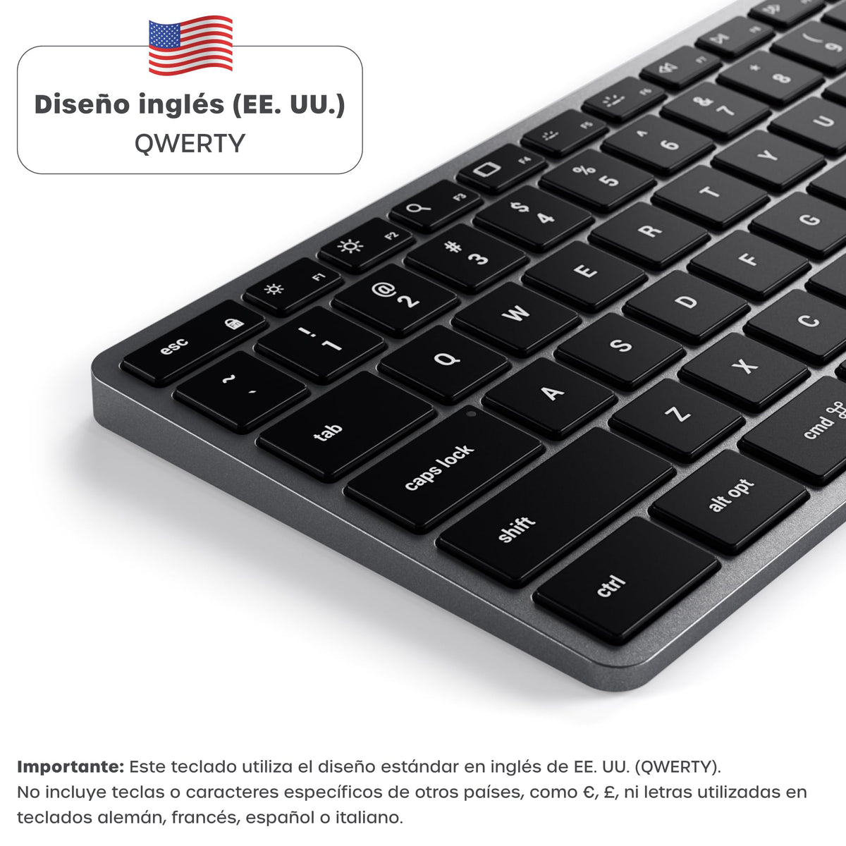 Teclado Bluetooth SATECHI Gris Espacial Retroiluminado Slim X3
