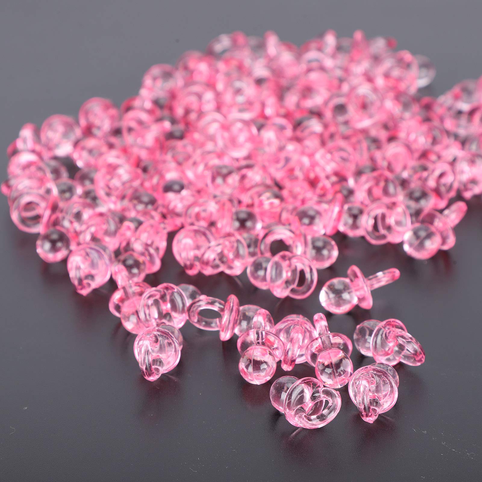 Chupetes de Acrílico para Decoraciones Rosado 200 Piezas