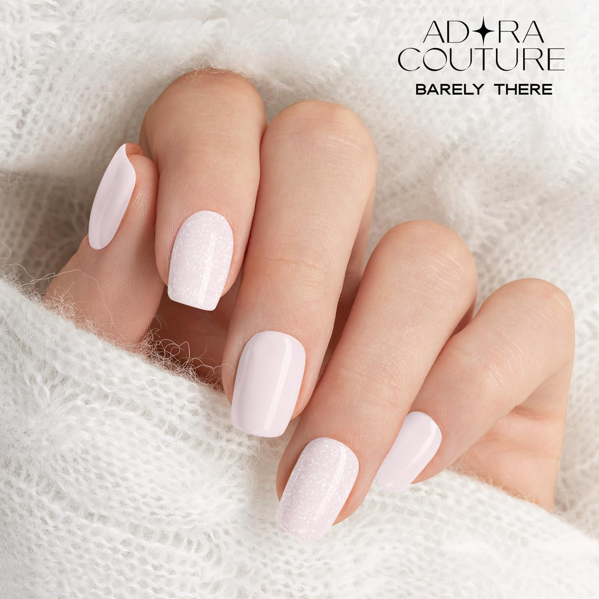 Tiras de Uñas Adora Couture Rosa Claro Brillante Nude Blanco Lechoso para Mujer