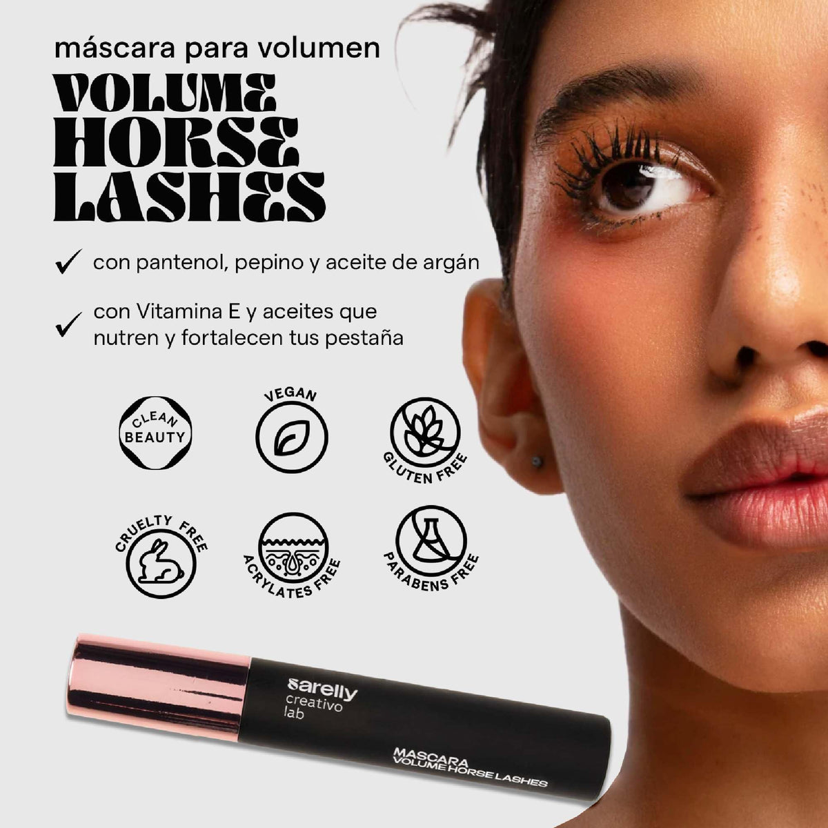 SARELLY, Kit de 2 Máscaras de Pestañas, Alargadora + Volumen, Waterproof, Sarelly Creativo Lab, 10 gr cada una