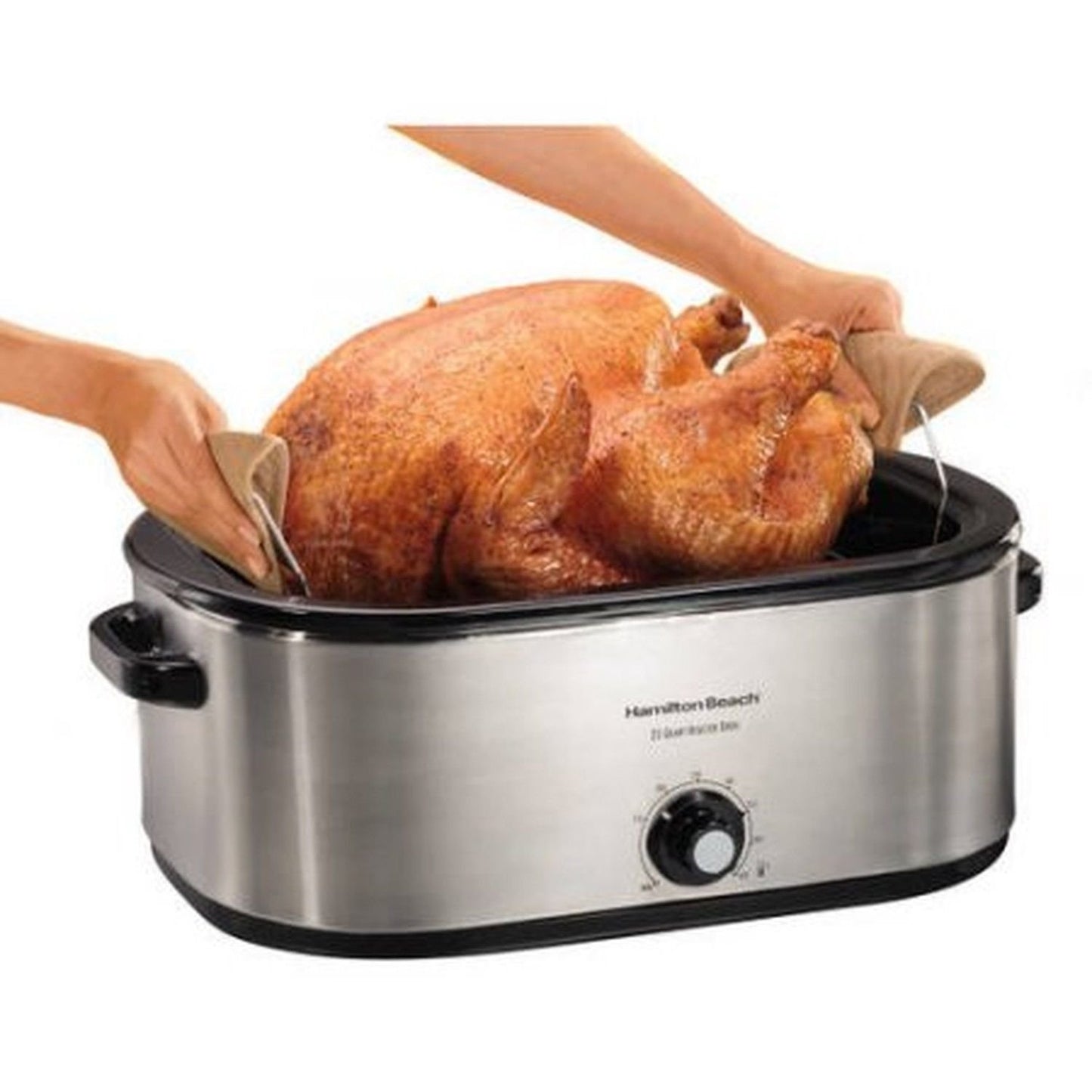 Hamilton Beach Horno tostador de 22 cuartos de galón de 28 libras con tapa de autohilvanado (acero inoxidable)