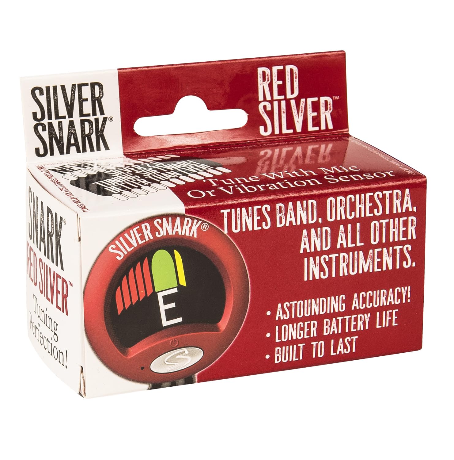 SNARK 2 - Afinador de Todos los Instrumentos con Clip, Rojo/Plateado