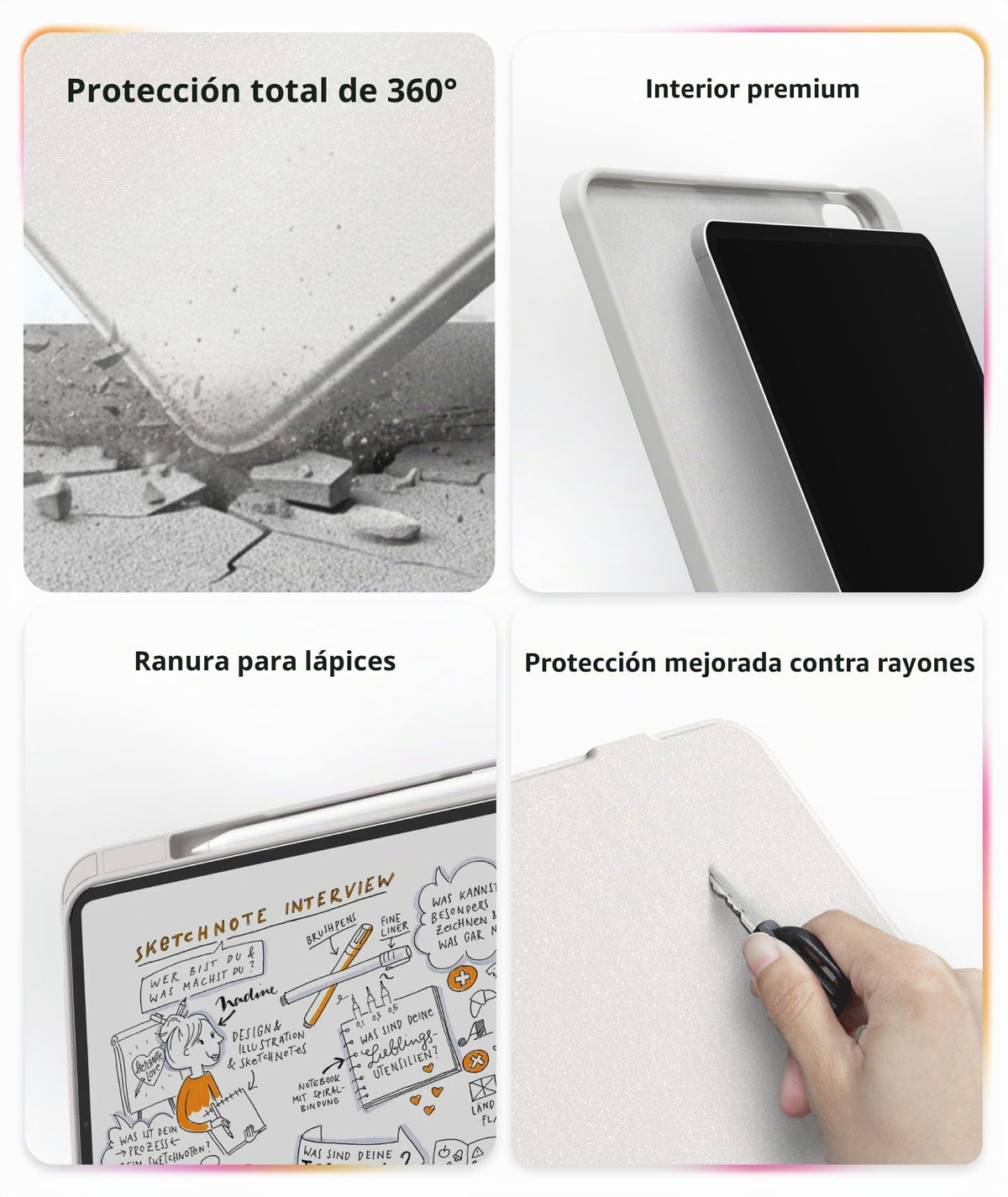 Funda con Teclado Bluetooth EIP iPad 10.2 y iPad Air 10.5 Magnética Desmontable con Trackpad