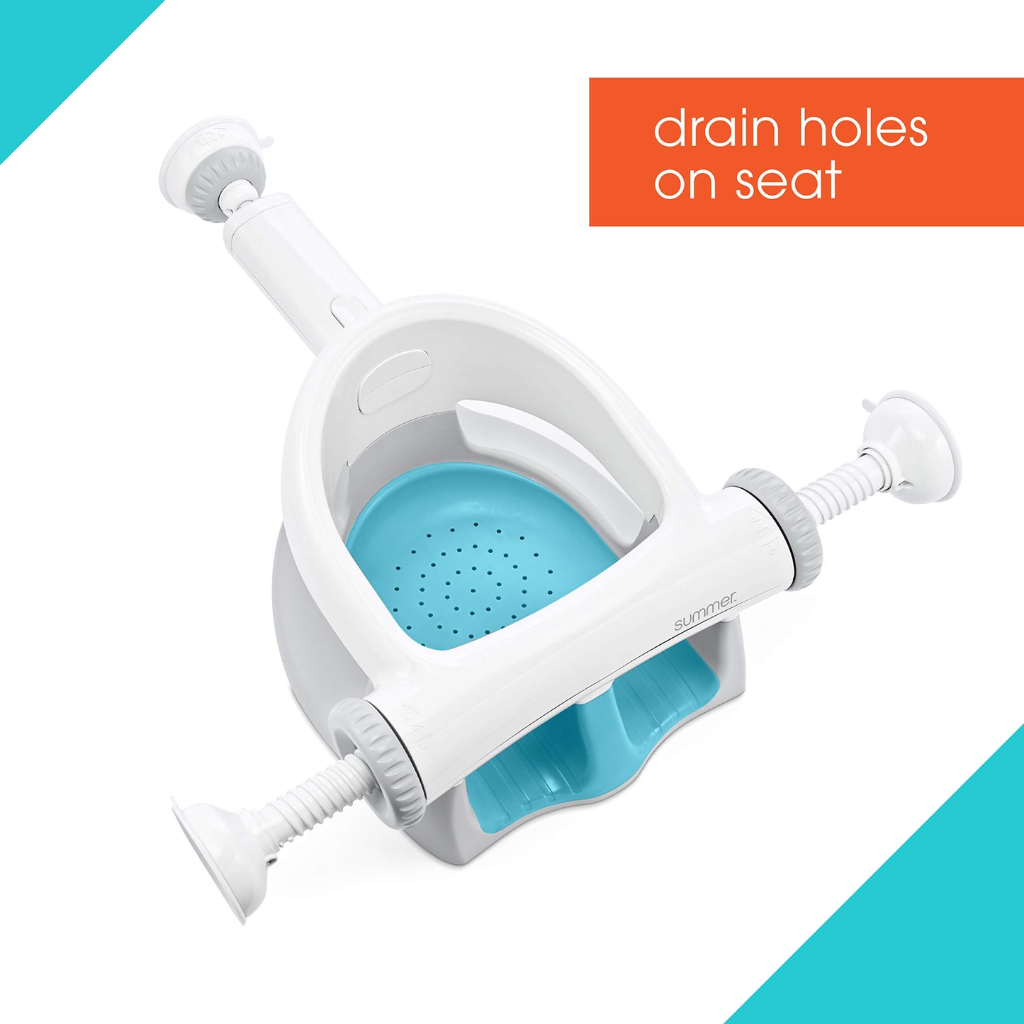 Asiento de Baño Summer Infant My Bath Seat contorneado para Niños con Orificios de Drenaje y Ventosas Seguras