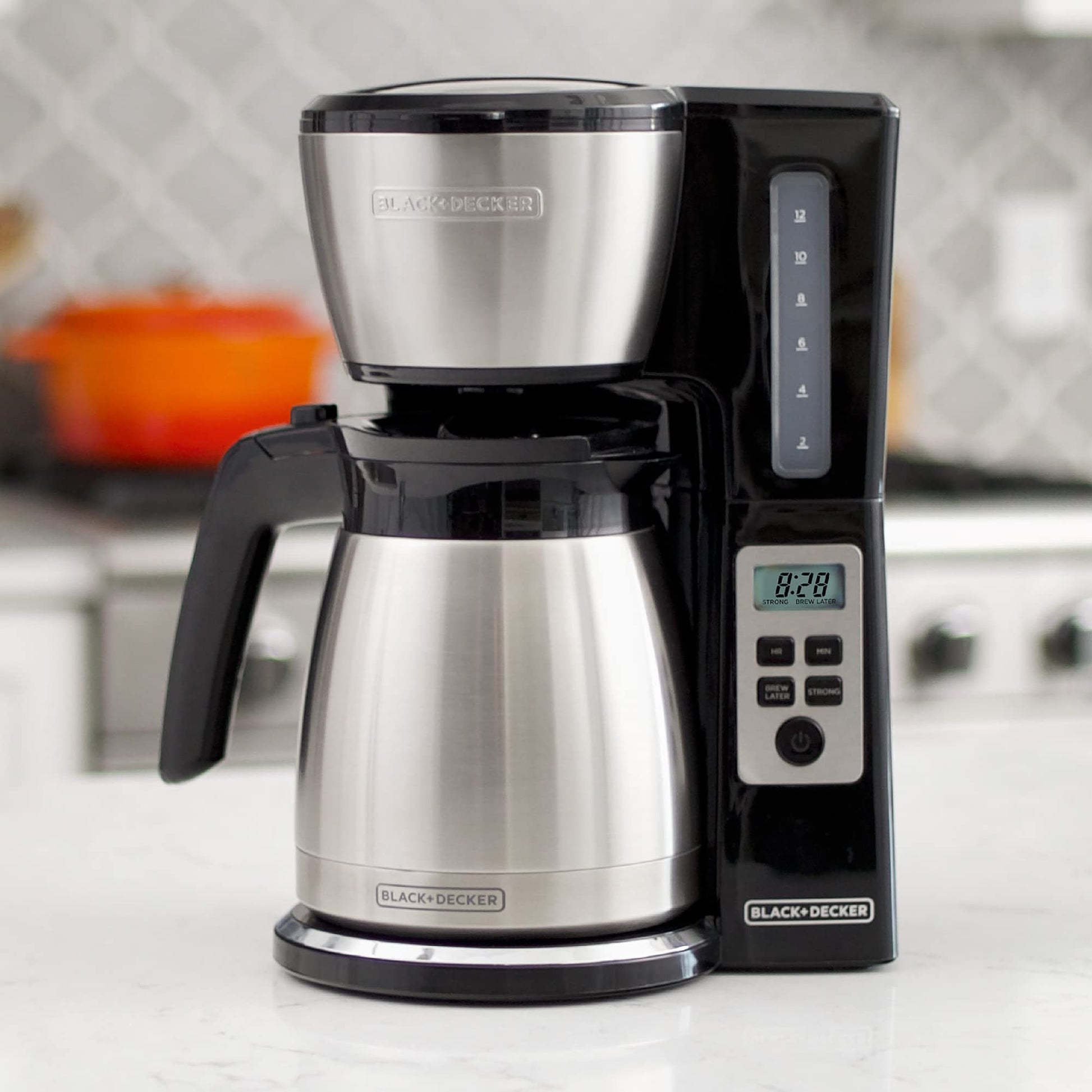Cafetera BLACK+DECKER Automática Jarra Térmica de acero. 12 Tazas