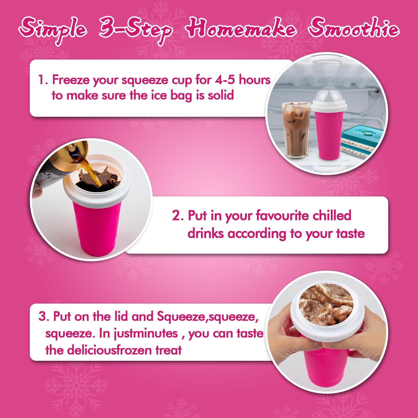 Jairuty - Taza para hacer granizados, tazas mágicas de congelación rápida para hacer helados de licuado de leche casera, taza para hacer granizado de doble capa, regalos de cumpleaños para niños