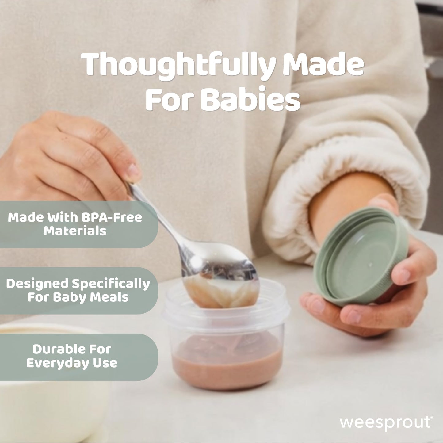WeeSprout - Juego de 12 recipientes de almacenamiento de alimentos para bebés, pequeños recipientes de plástico con tapas, frescura bloqueada, nutrientes y sabor, apto para congelador y lavavajillas