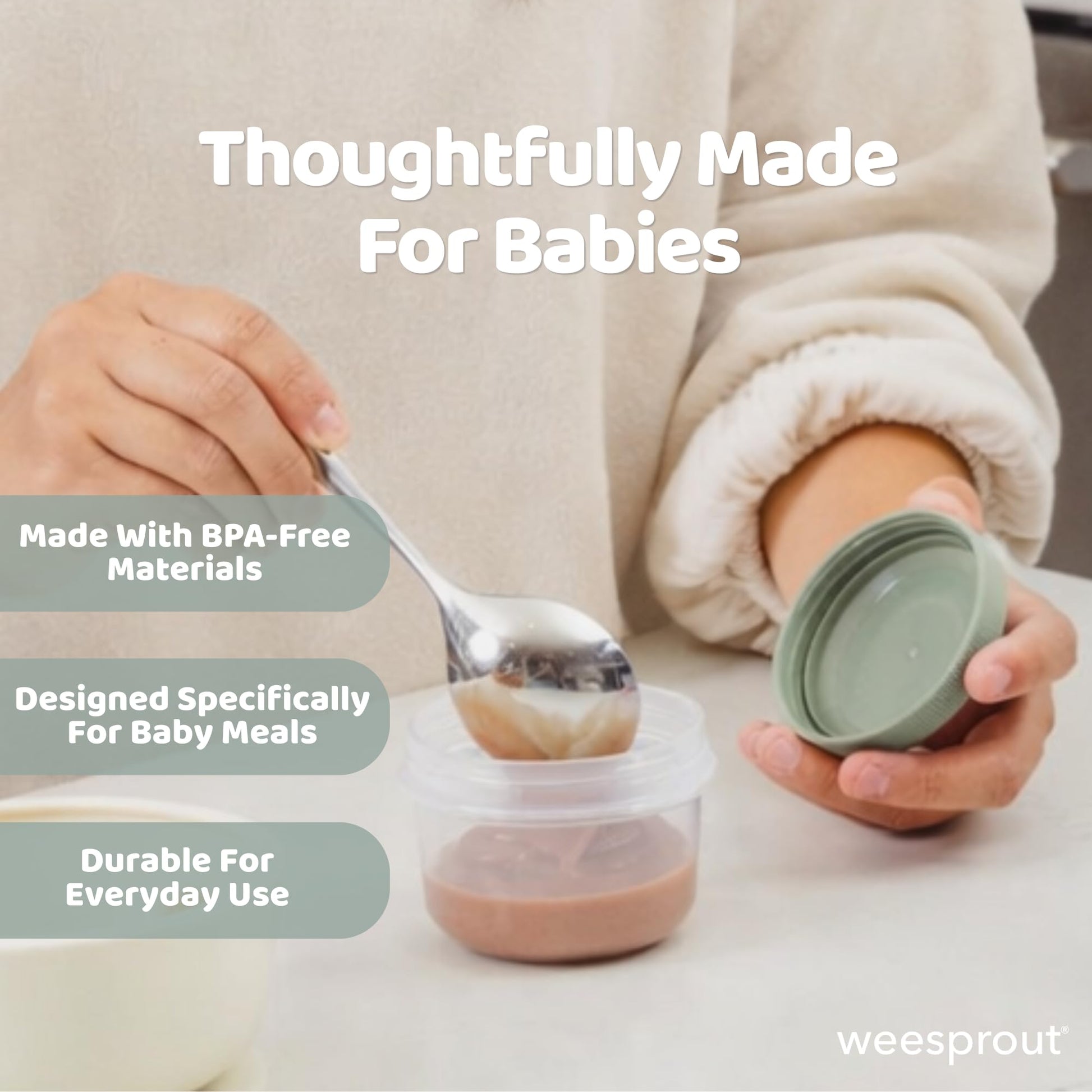 WeeSprout - Juego de 12 recipientes de almacenamiento de alimentos para bebés, pequeños recipientes de plástico con tapas, frescura bloqueada, nutrientes y sabor, apto para congelador y lavavajillas