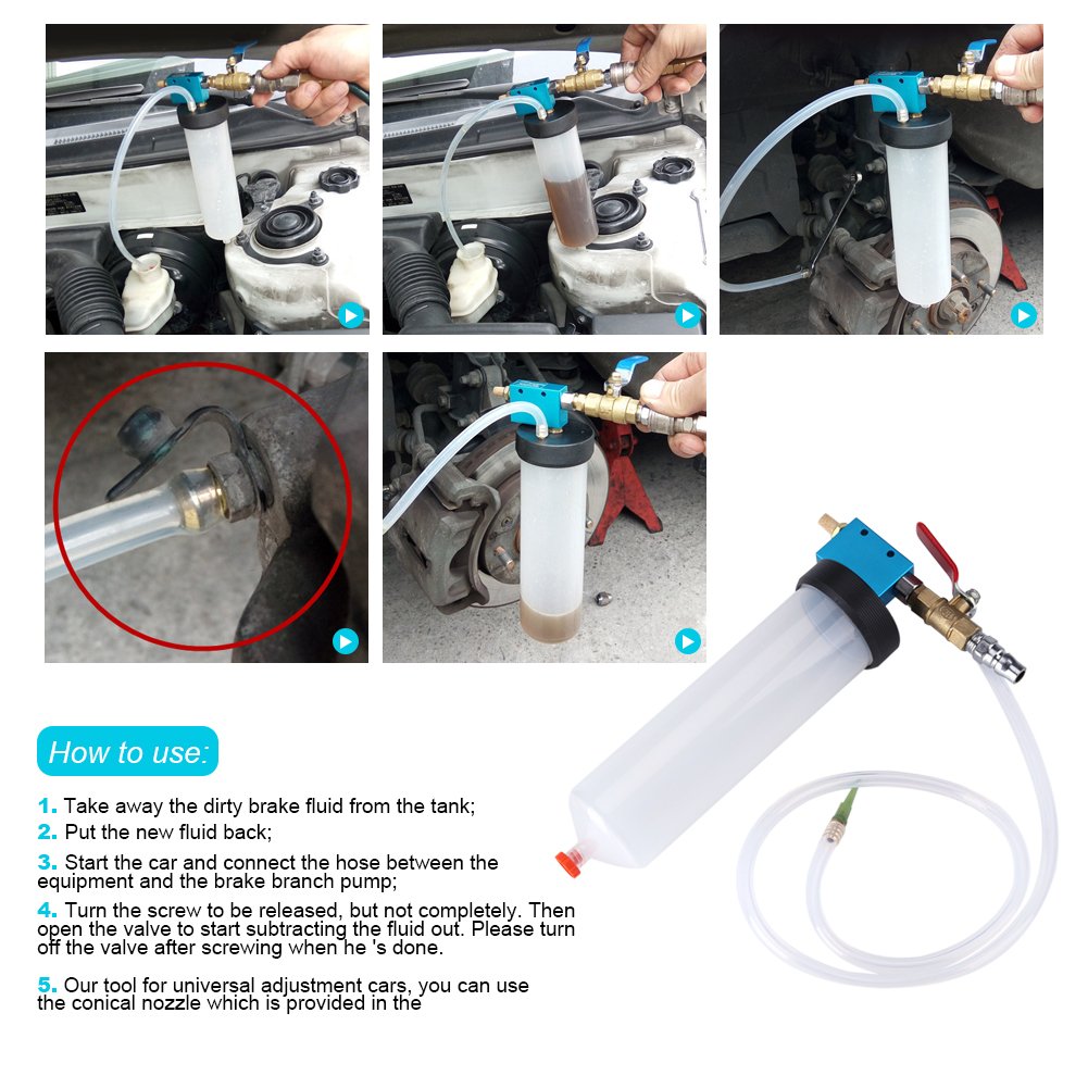 Kit de Herramientas para Cambio de Aceite, Reemplazo de Líquido de Freno de Coche Automático, Kit de Drenaje Vacío de Aceite de Bomba de Automóvil