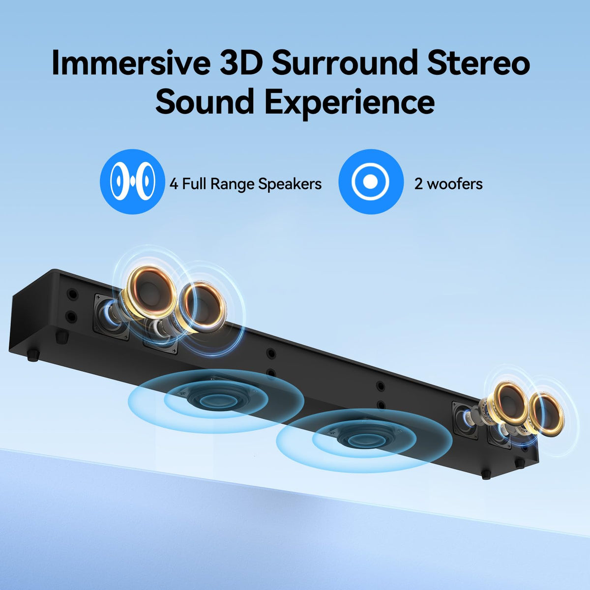 Barra de Sonido Bluetooth THOMSON Negro con Altavoz Bass Reflex para TV y Cine en Casa