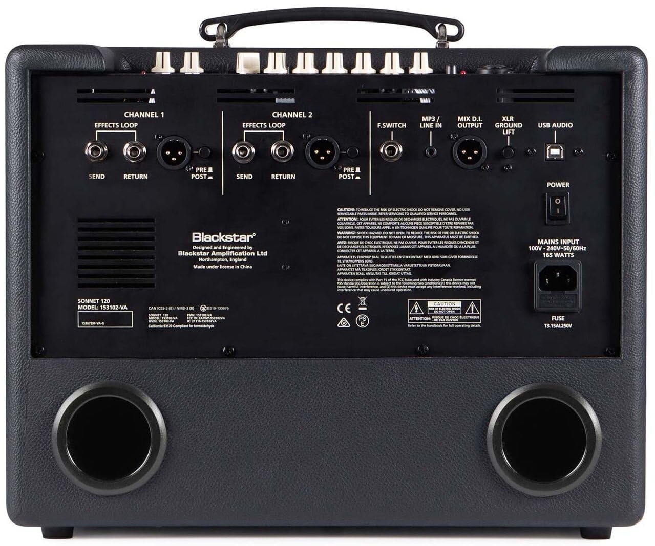 Blackstar Sonnet - Amplificador Combinado de Guitarra acústica de 120 – 120 vatios 1 x 8 Pulgadas con 4 reverberaciones y Soporte inclinable, Color Rubio