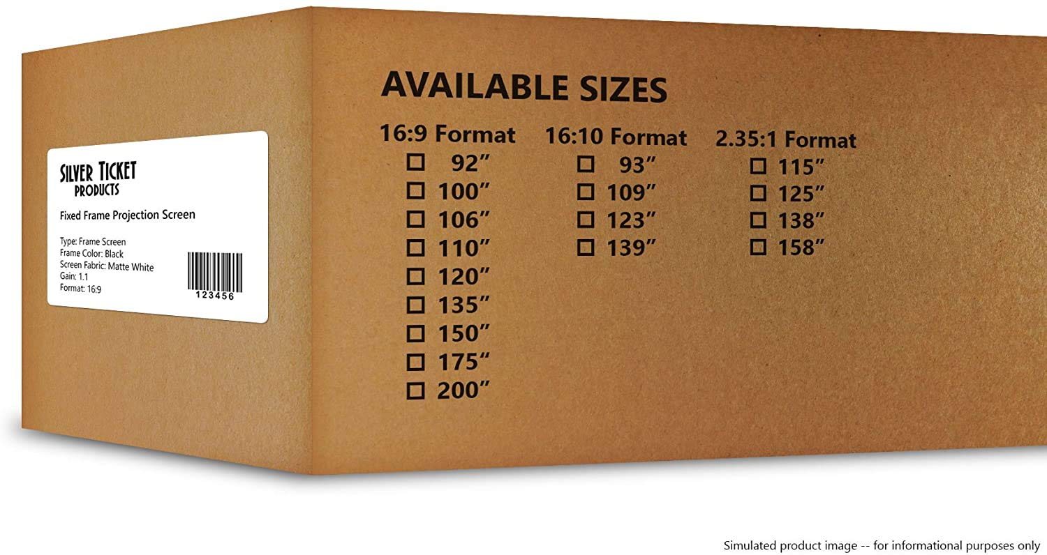 Marco Fijo Silver Ticket Products Gris Cine en Casa 106 Pulgadas 16:9 Ultra HD HDR 3D