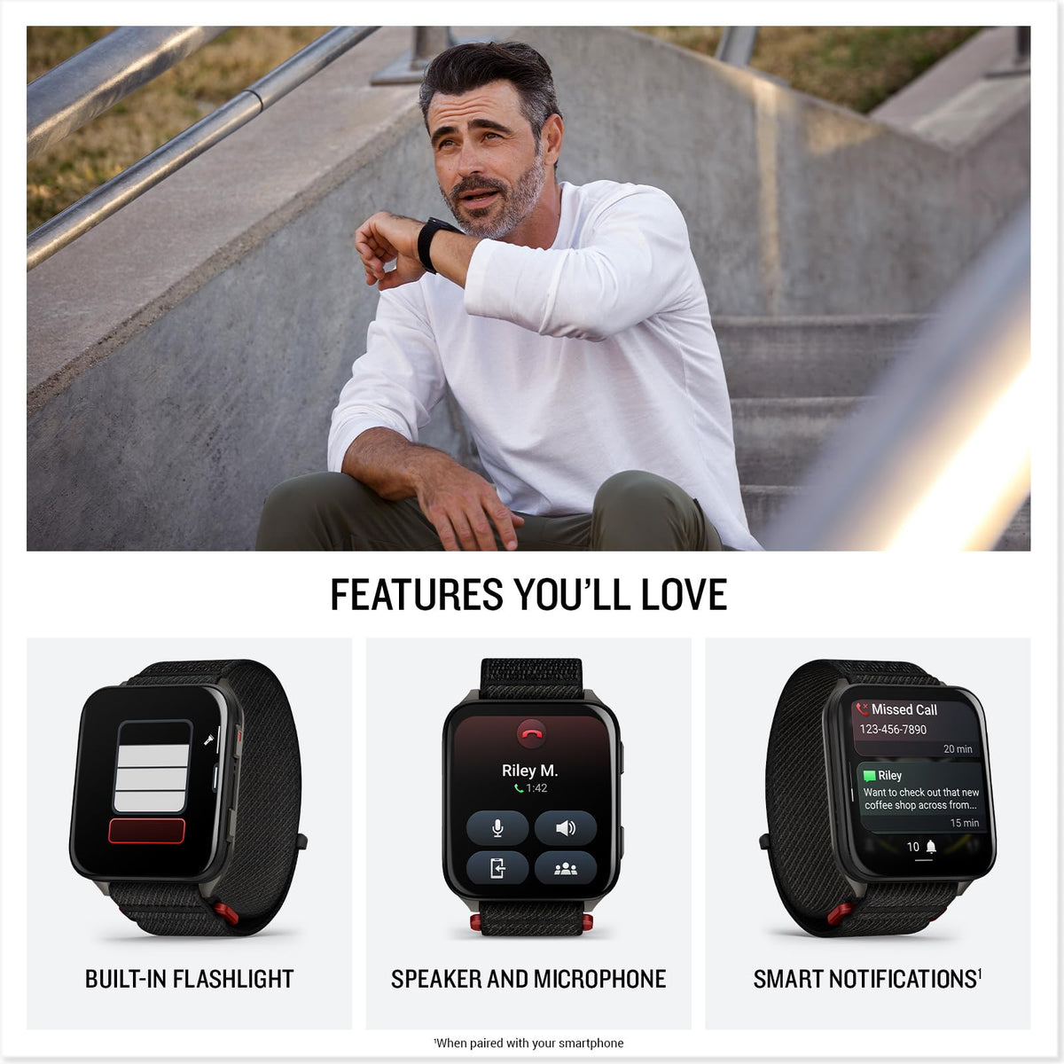 Reloj Inteligente GPS Garmin Venu Negro Fondo Titanio Banda Nailon Delgado y Ligero con AMOLED y Salud Avanzada