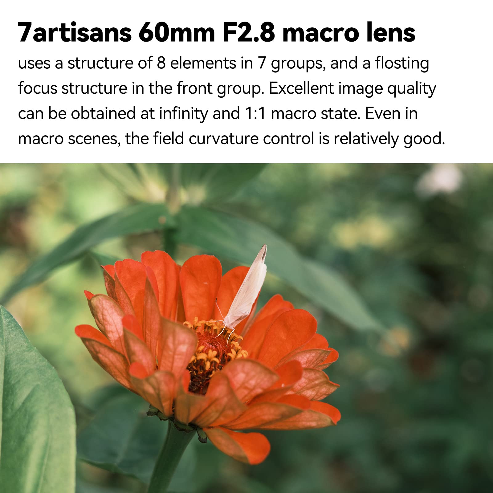 Lente de Cámara Macro 7artisans Enfoque Manual F2.8 Mark II 60 mm APS-C sin Espejo Fujifilm