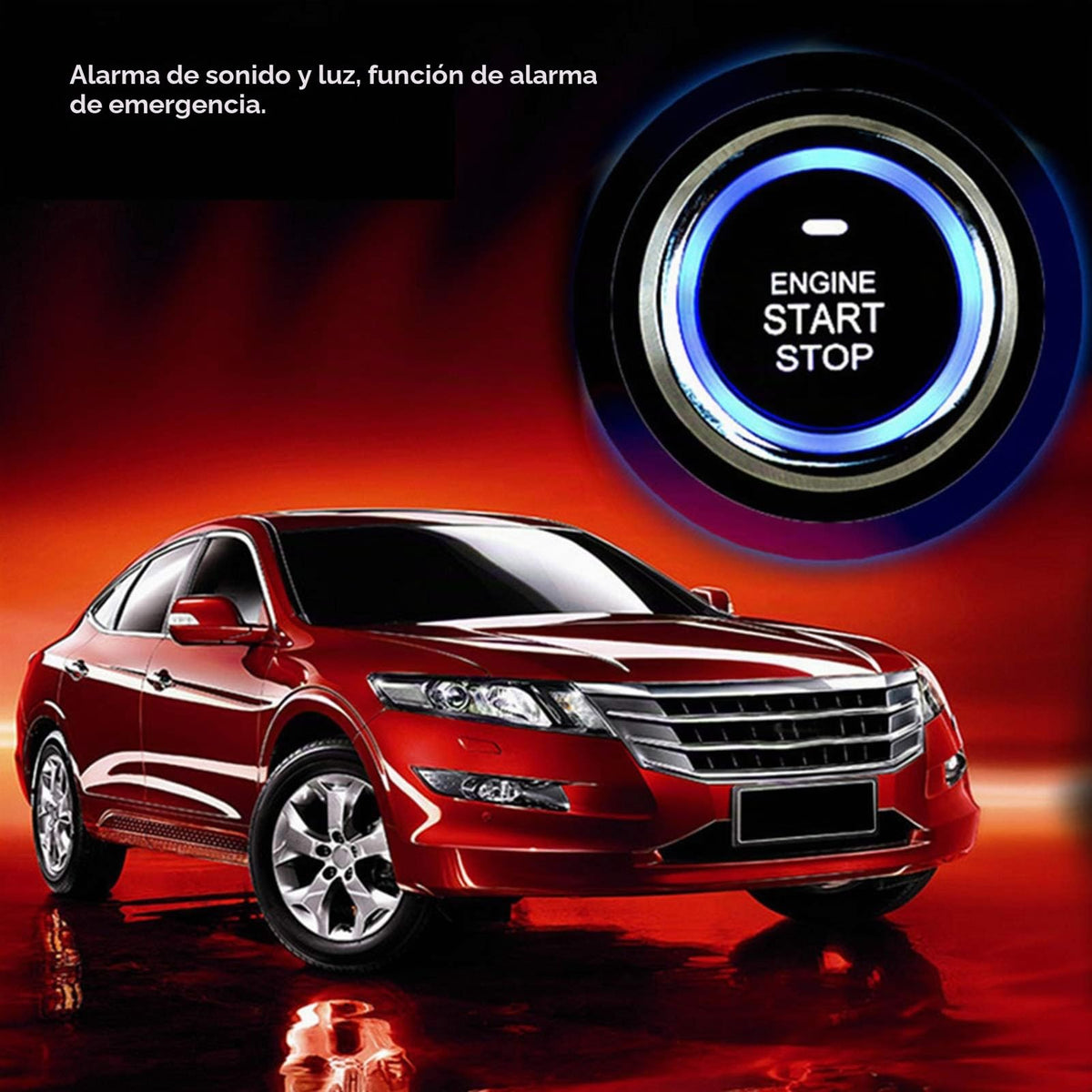 Sistema de Alarma de Coche Universal de 12V con Botón de Arranque y Bloqueo Antirrobo
