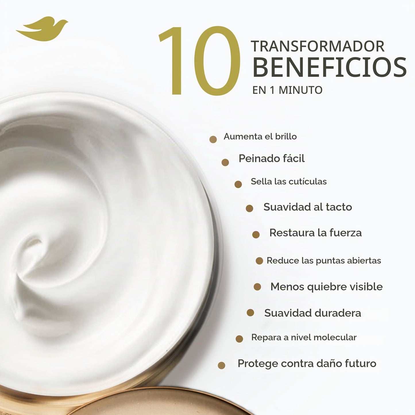 Dove Hair Intensive Repair 10in1 Serum Mask for Damaged Hair with Bio-protein Care Technology and Amino 9.2 Fl Oz