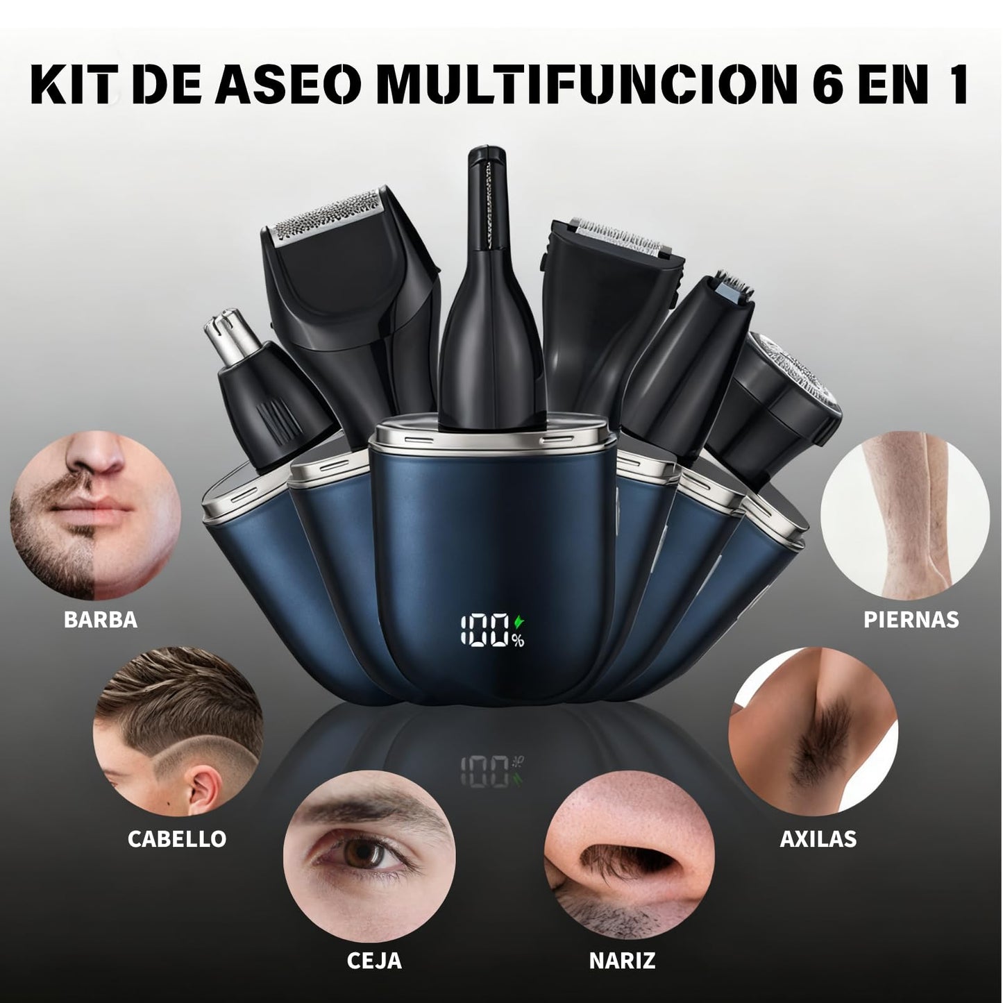 ETRTNVB 6 En 1 Recortadora De Vello Nasal Recargable, Afeitadora Electrica Hombre Nariz, Depiladora De Nariz Y Orejas, USB Recargable, Pelo De La Nariz/barba/cabello/cejas/axilas/piernas