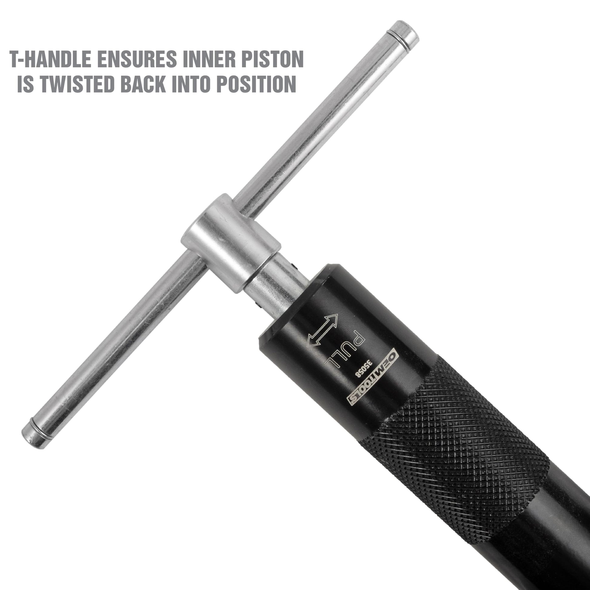 OEMTOOLS 35058 Herramienta de rebobinado de pistón de Pinza de Freno, Herramienta de Retroceso de Viento de Pinza de Freno Trasera Universal