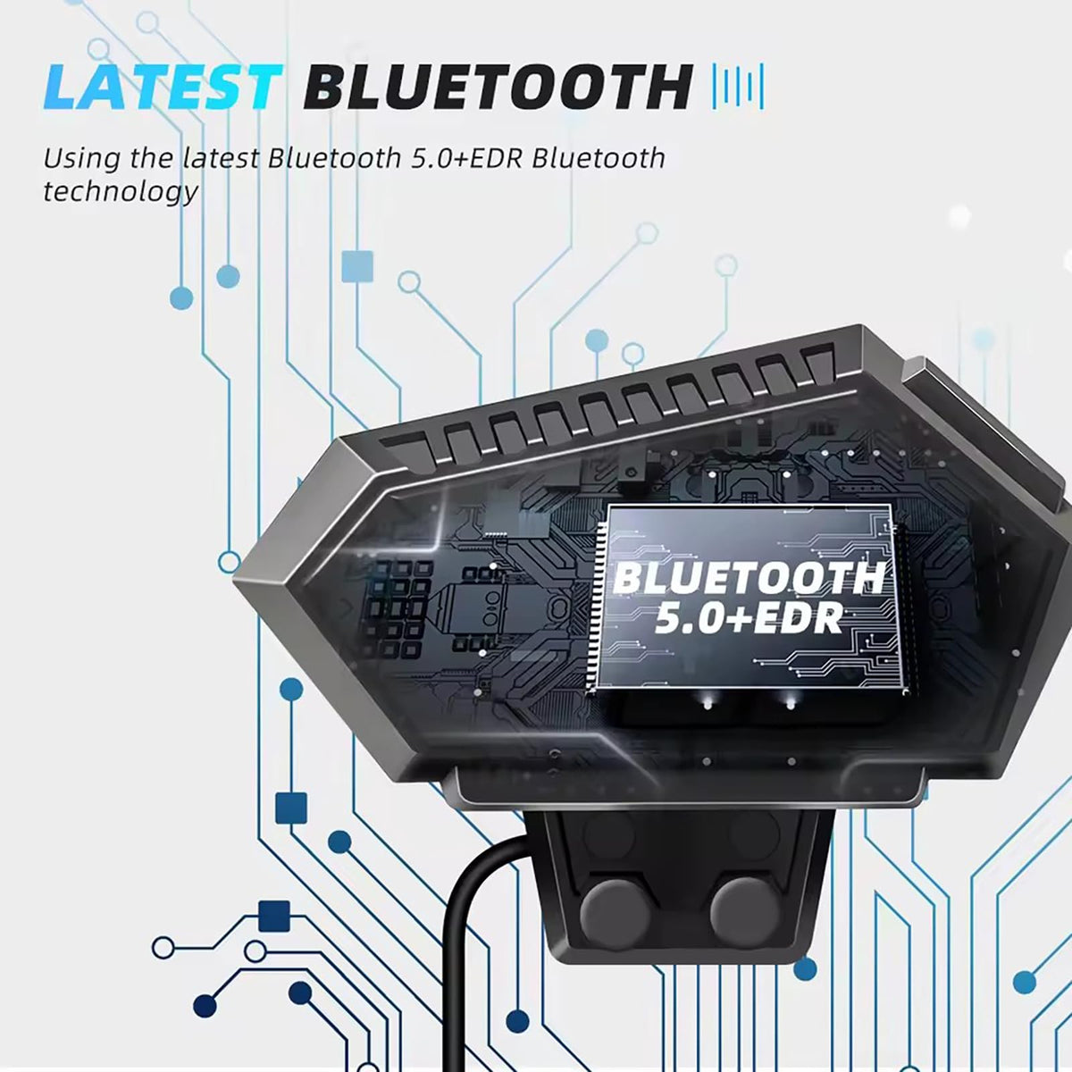 Auriculares Estéreo Bluetooth LYANGET Negro para Motociclismo