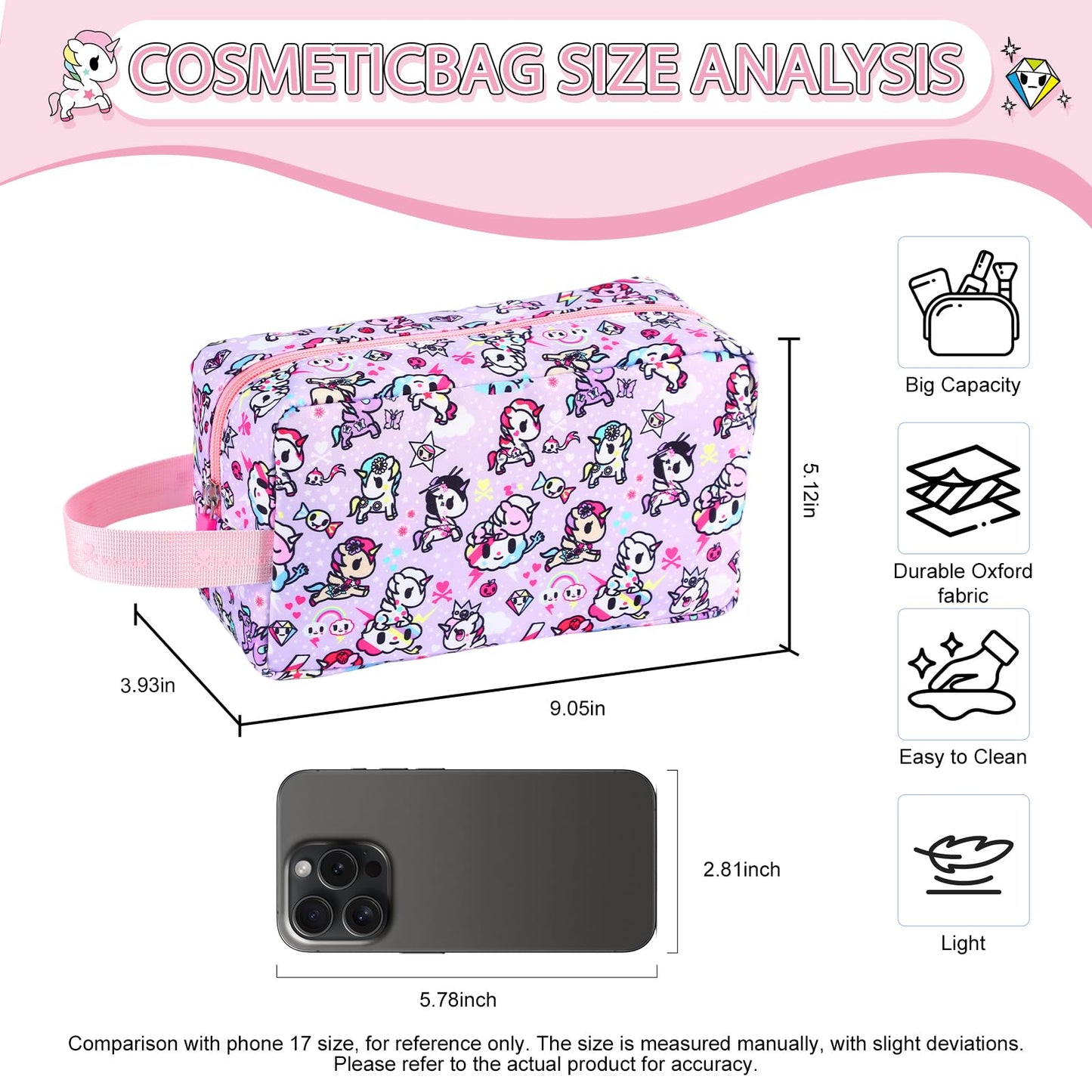 tokidoki Unicorno Bolsa de maquillaje de viaje