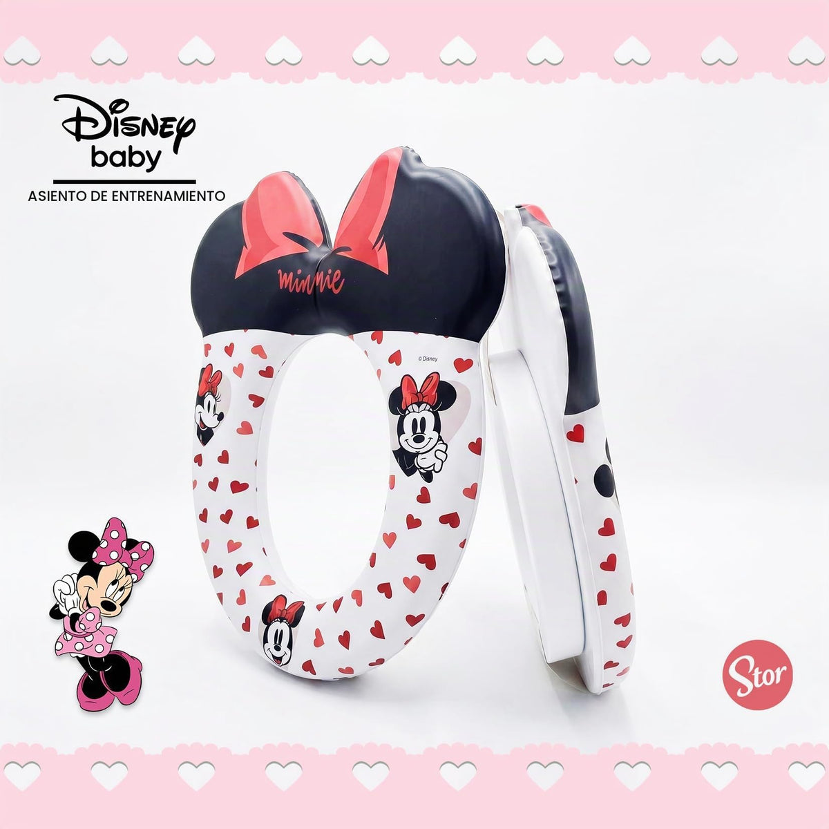 Reductor de Ba?o Infantil Minnie Mouse | Asiento Wc Entrenador | Producto Oficial |coj?n Suave | F?cil de Limpiar | Stor