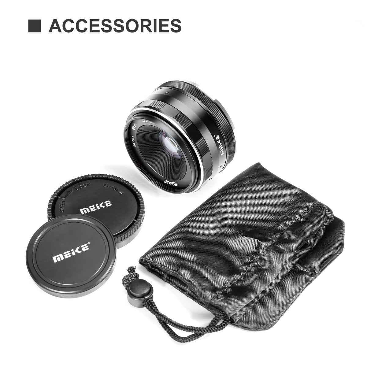 Meike 25mm f/1.8 Large Aperture Wide Angle Lens Manual Focus Lens for Sony Mirrorless Emount Cameras