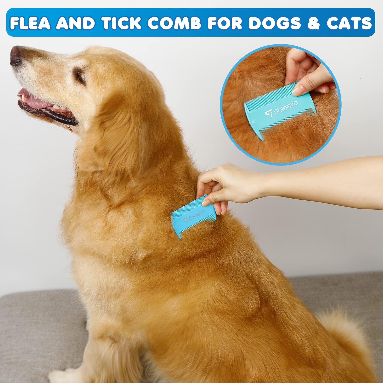 iToleeve cepillo para polvo de cepillo para polvo para perro, herramienta de aseo suave para perros y gatos sensibles, ideal para cabello largo, elimina la capa interior, enredos y nudos