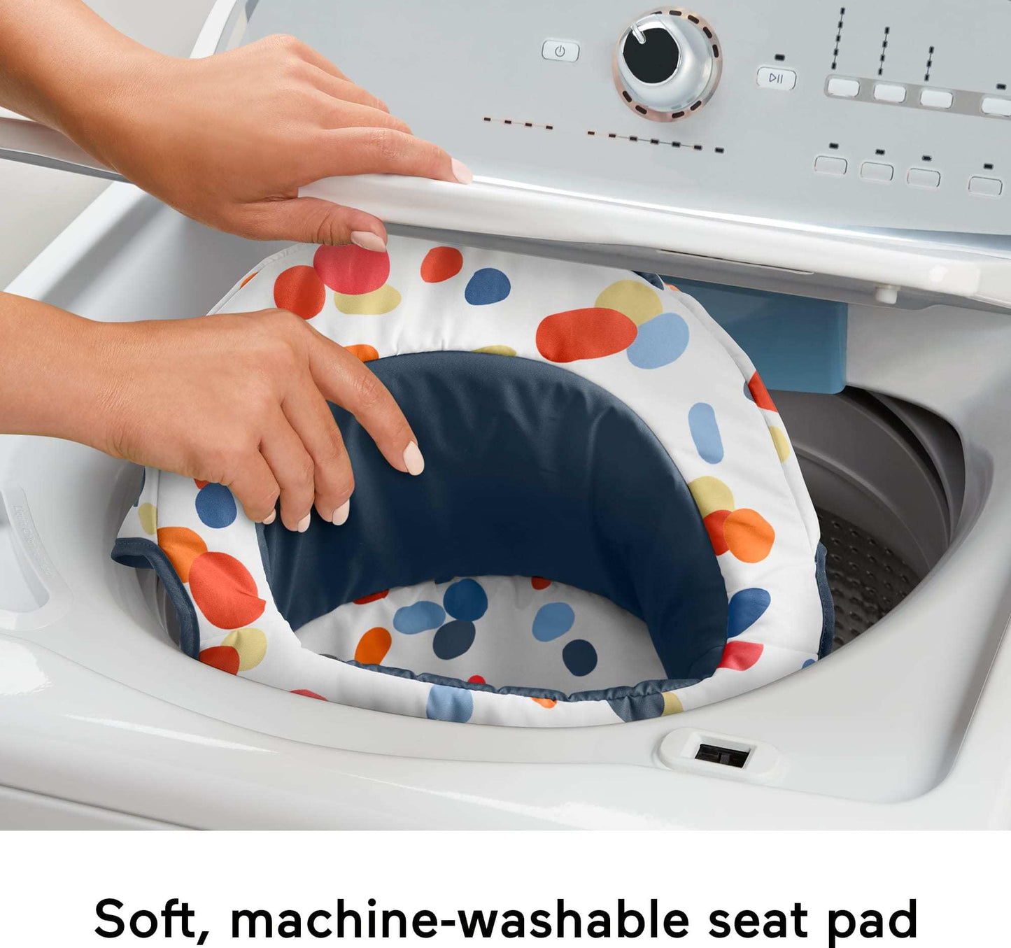 Fisher-Price Silla portátil para bebé, Asiento de Suelo Darling Dots Sit-Me-Up con mordedor y sonajero sin BPA. Juguetes de Desarrollo para recién Nacidos.
