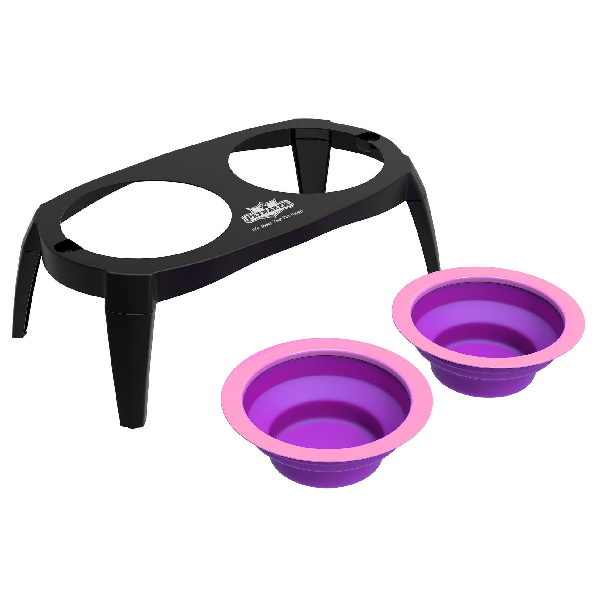 Comederos Elevados Petmaker Plata 16 Oz con Base Antideslizante